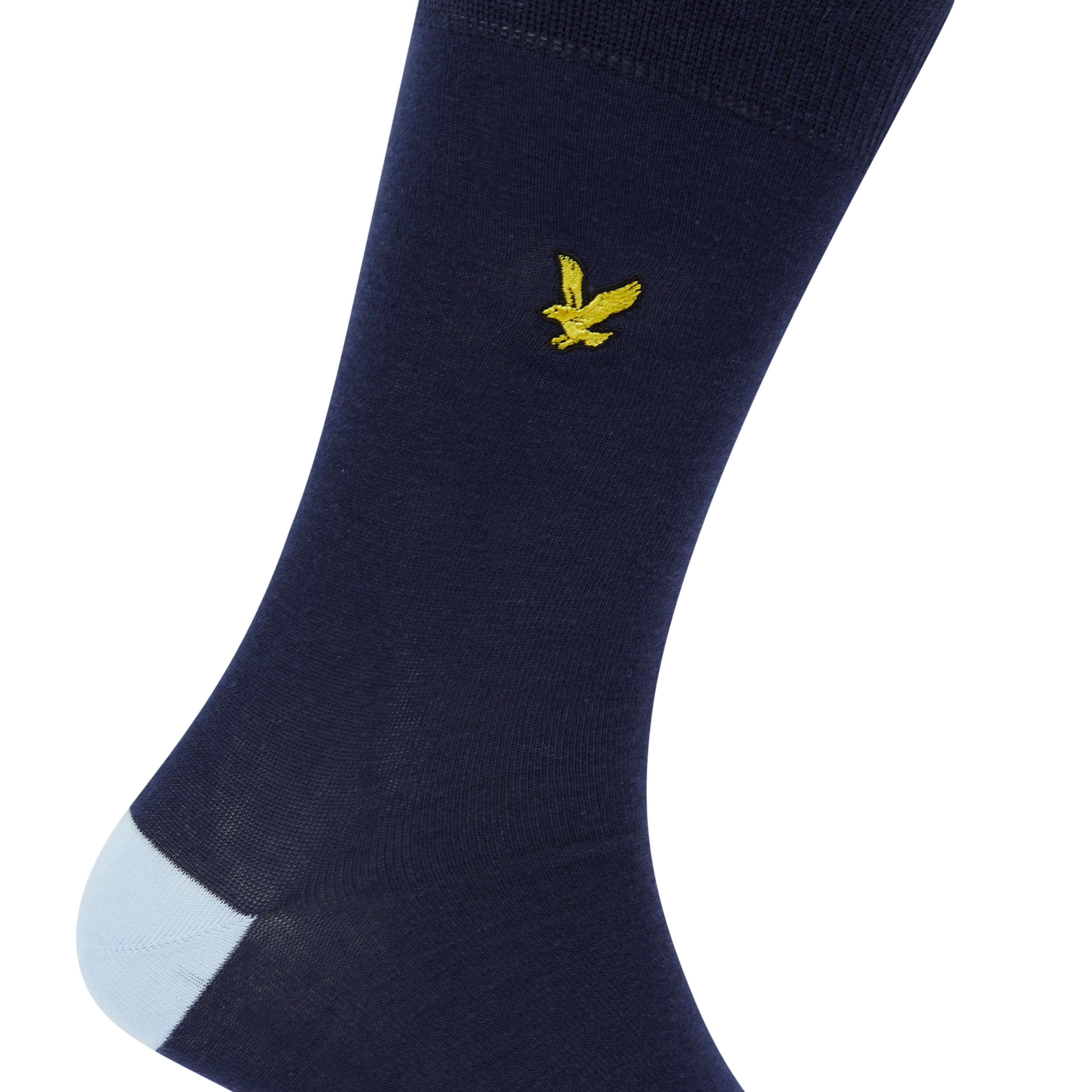 Lyle & Scott 5 Pack Contrast Heel and Toe Socks - Peacoat