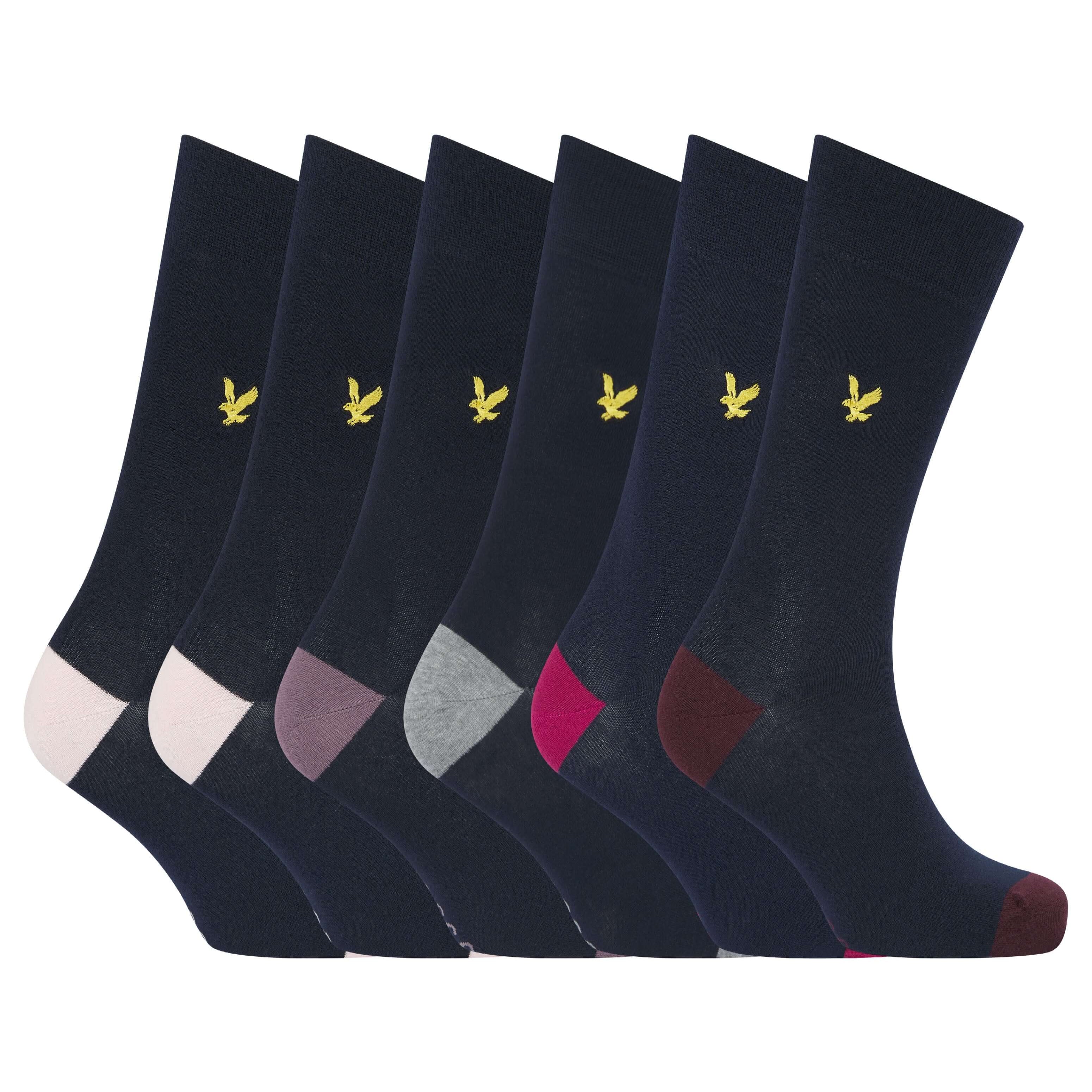 Lyle & Scott Graham 5 Pack Contrast Heel and Toe Socks
