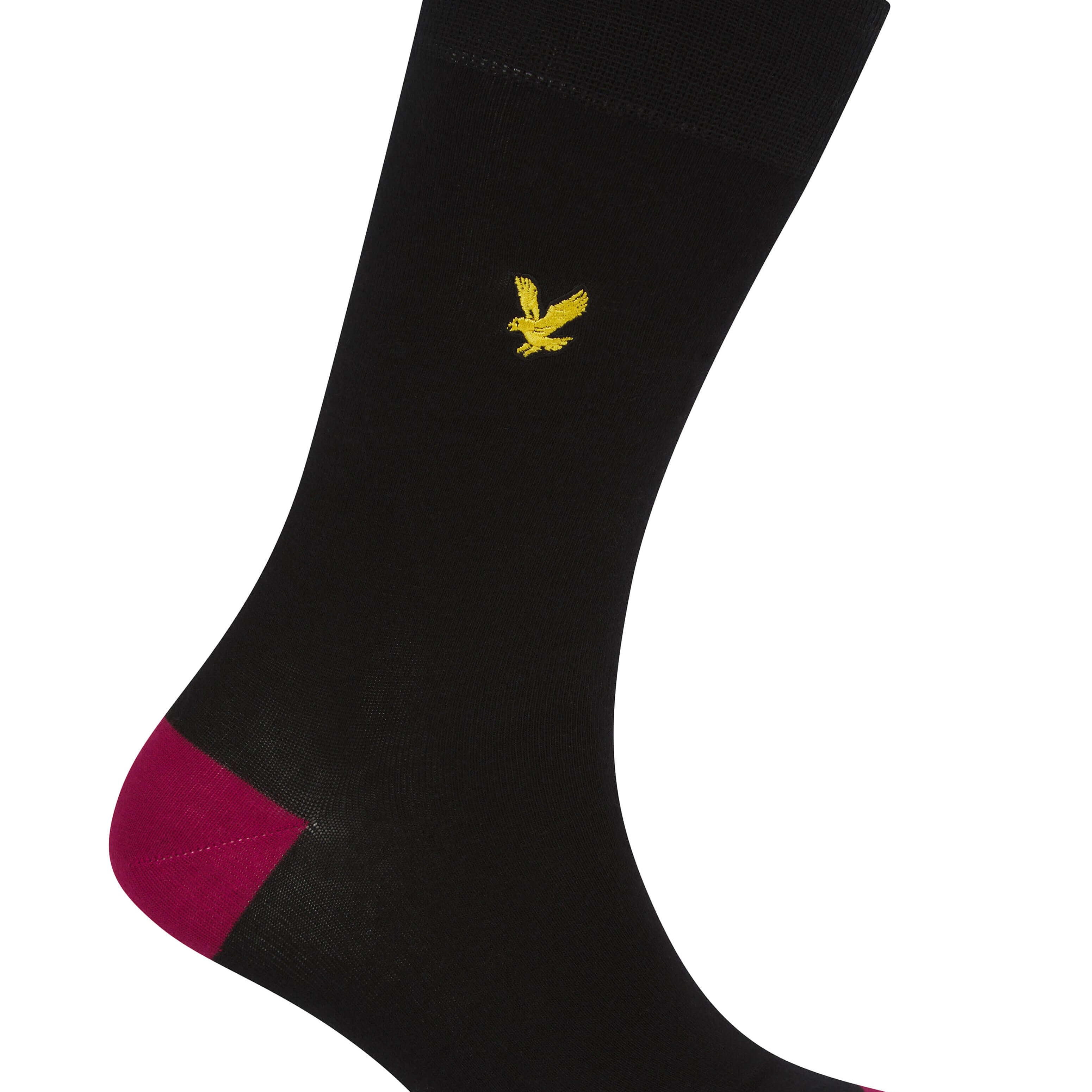 Lyle & Scott 5Pack Contrast Heel and Toe Socks - Black - Multicolour