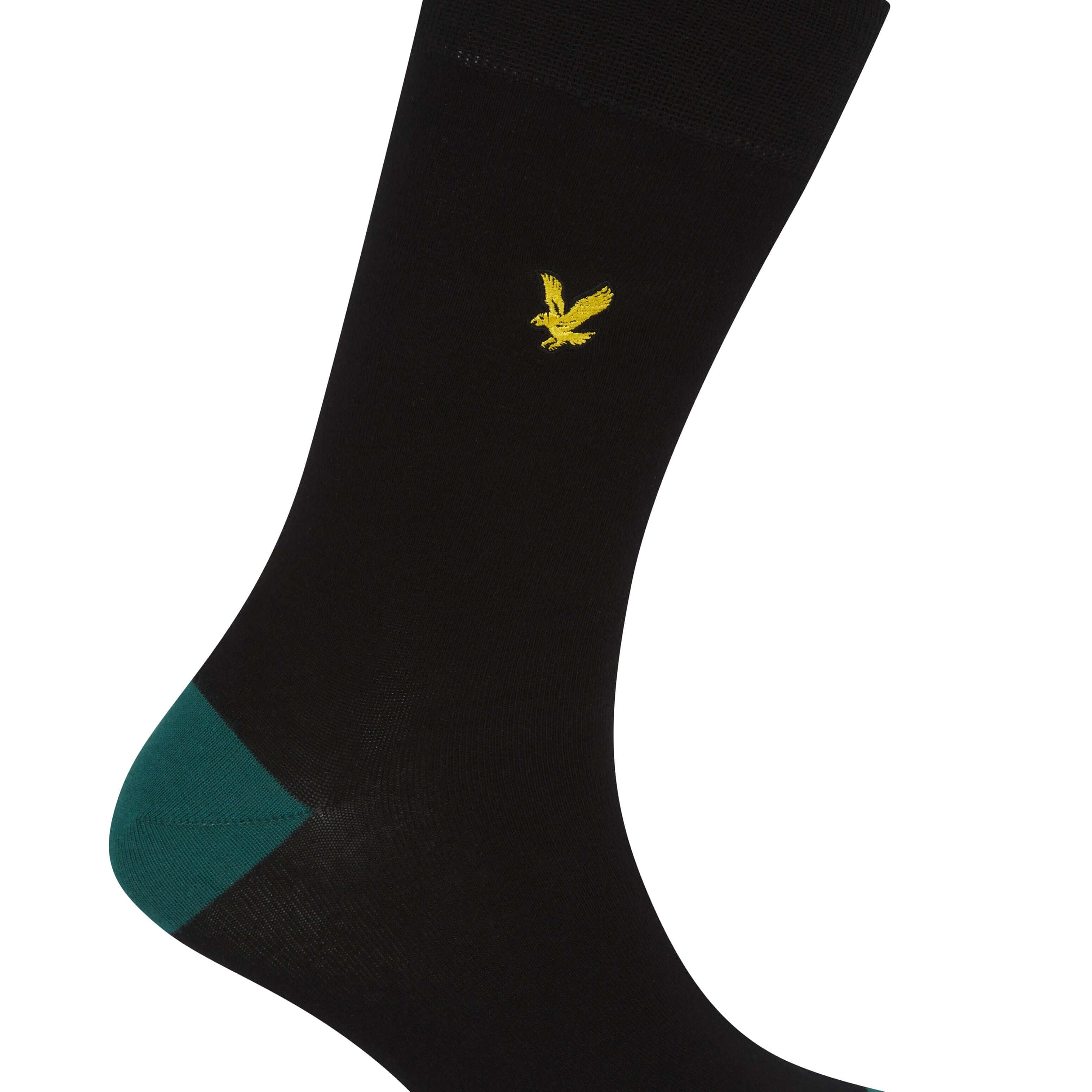 Lyle & Scott 5Pack Contrast Heel and Toe Socks - Black - Multicolour
