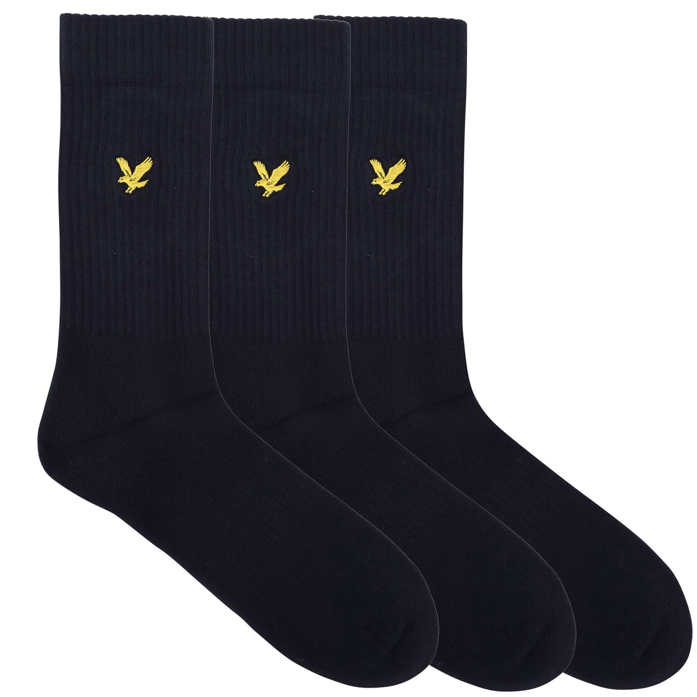 Lyle & Scott 3 Pack Hamilton Crew Socks - Peacoat | Everyday Comfort