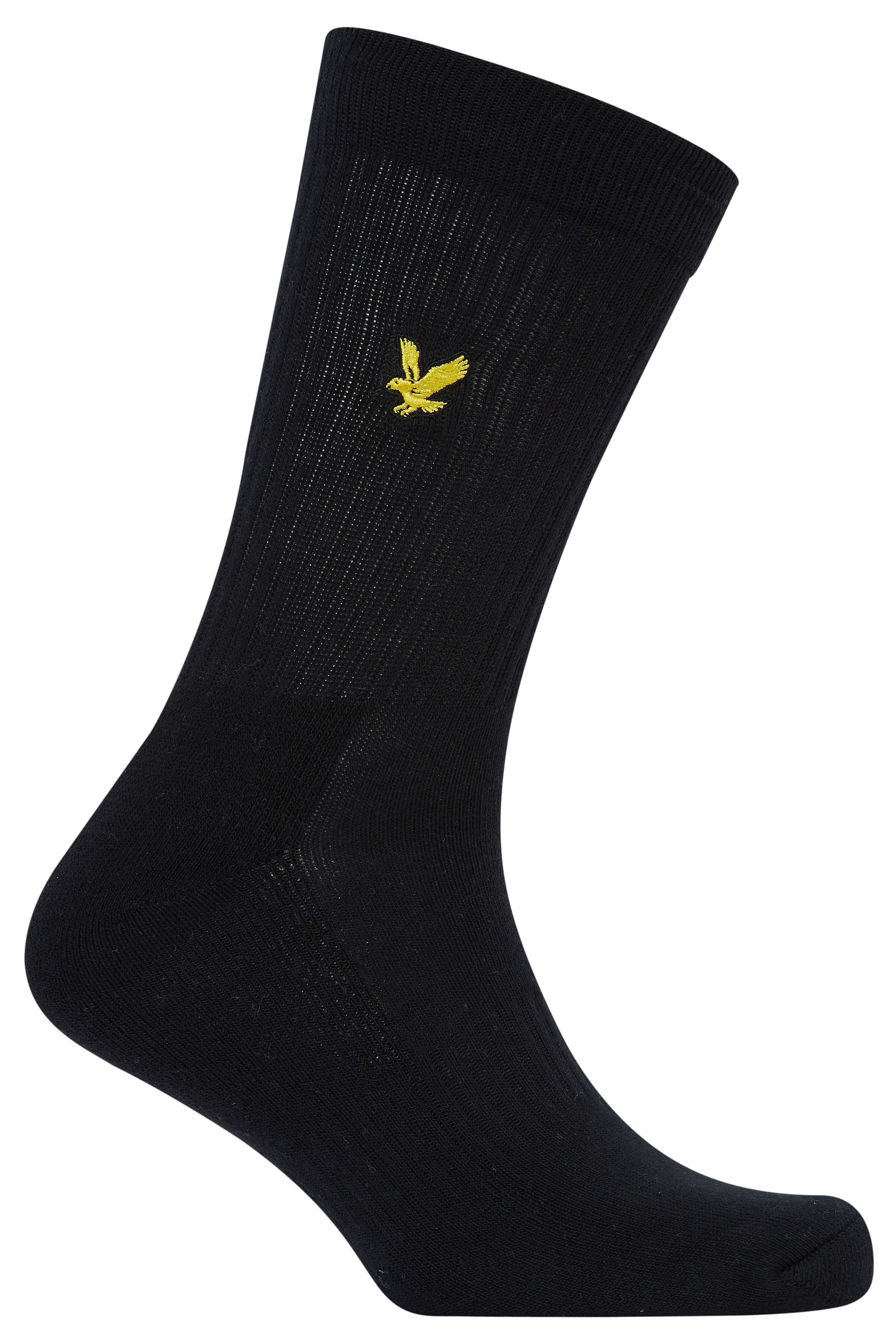Lyle & Scott 3 Pack Hamilton Crew Socks - Dark Olive / Bright White / Black