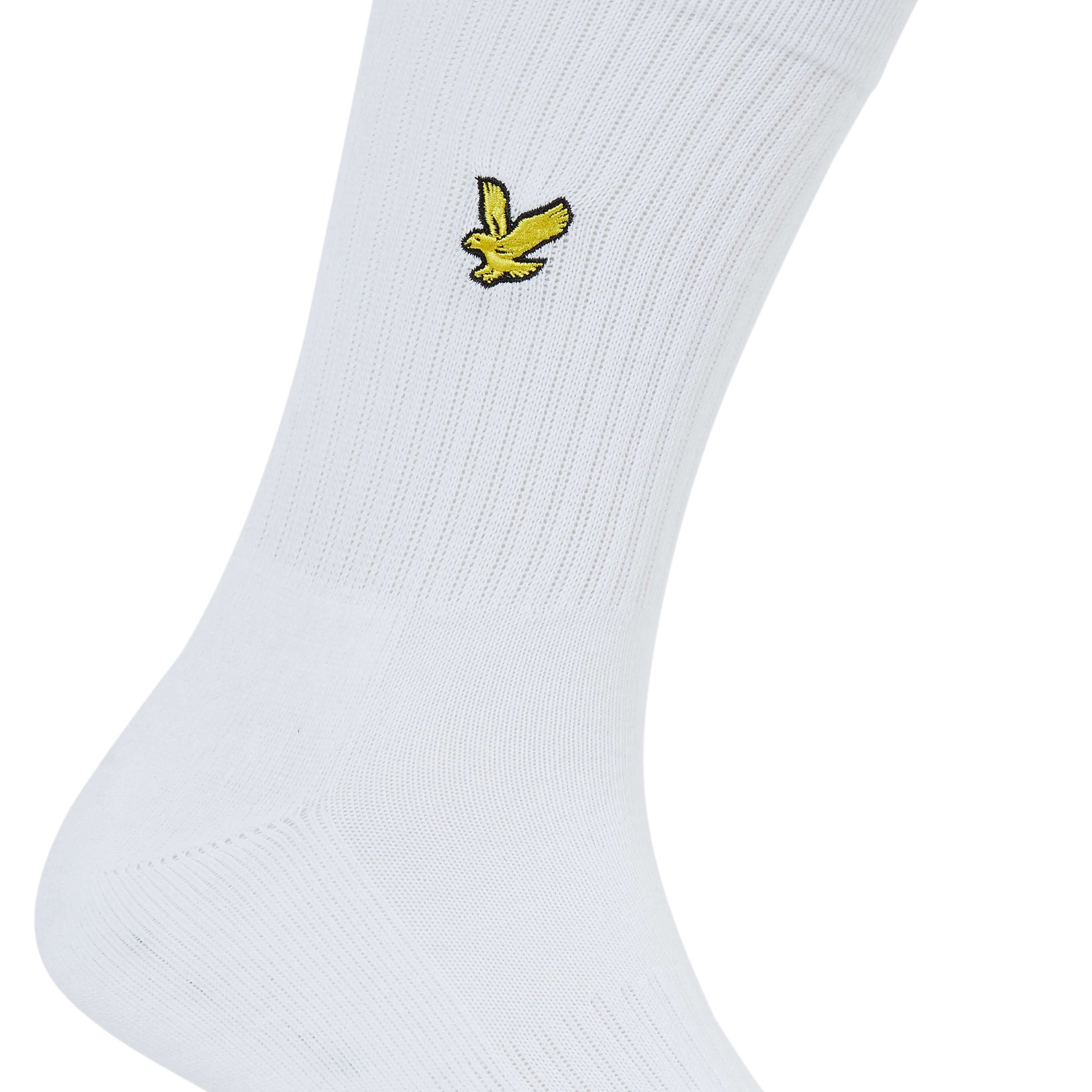 Lyle & Scott 3 Pack Hamilton Crew Socks - Dark Olive / Bright White / Black