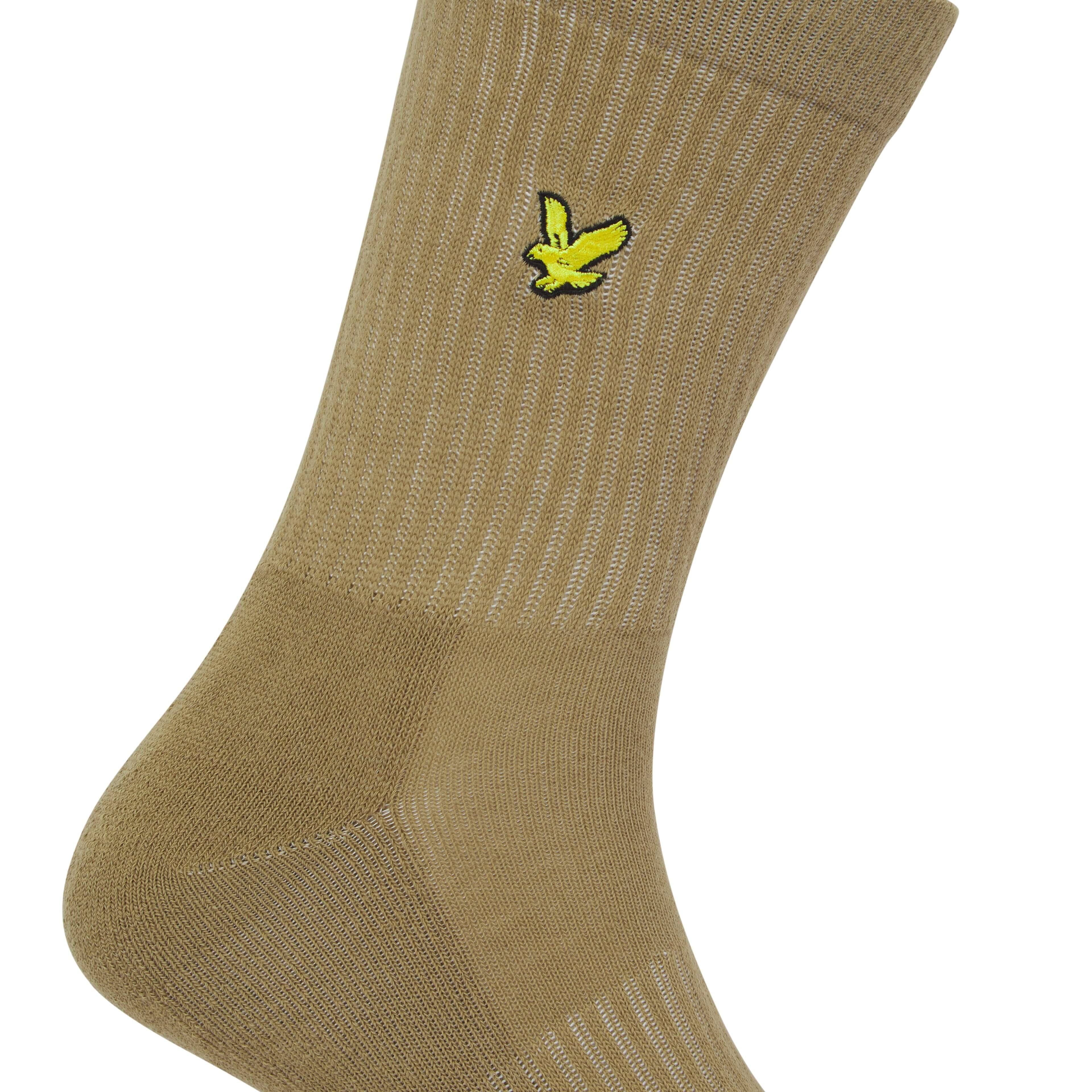 Lyle & Scott 3 Pack Hamilton Crew Socks - Dark Denim/Grey Marl/Dried Herb