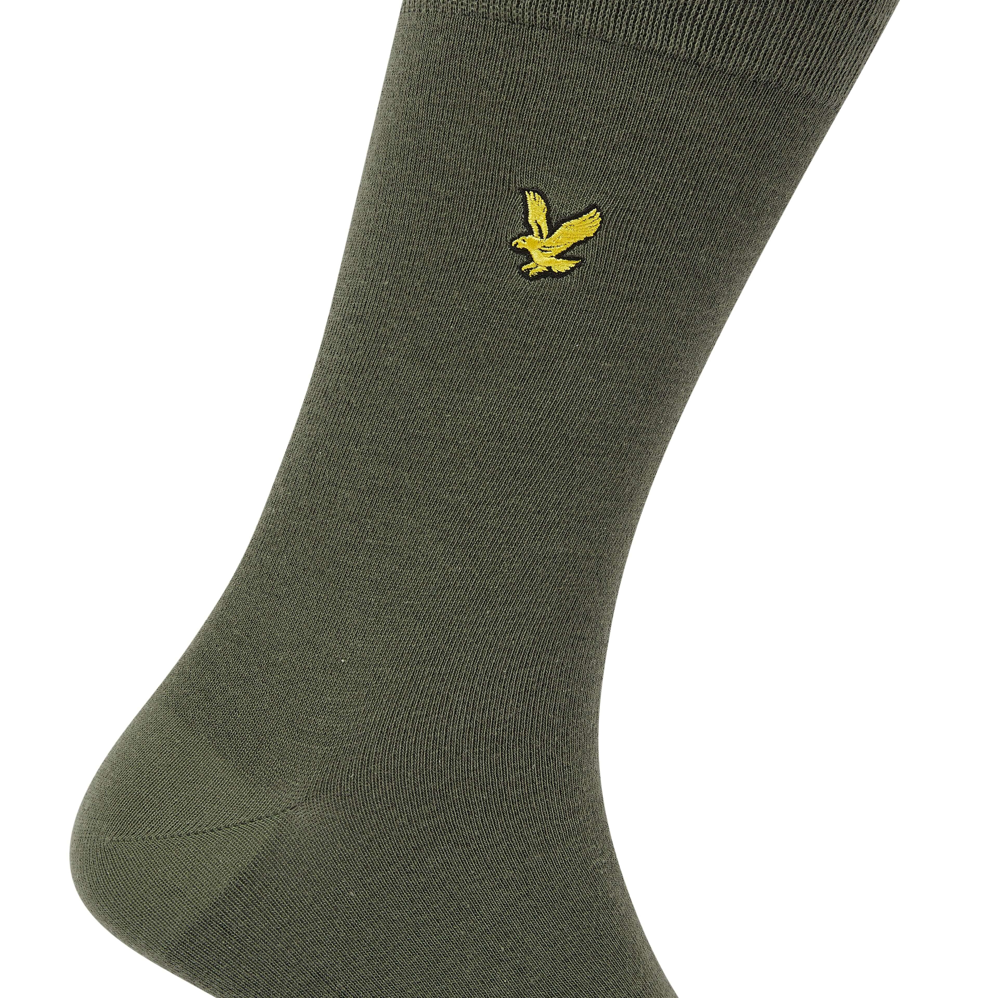 Lyle & Scott 5 Pack Mix Crew Socks - Argyle/Dark Olive/Stripe/Black