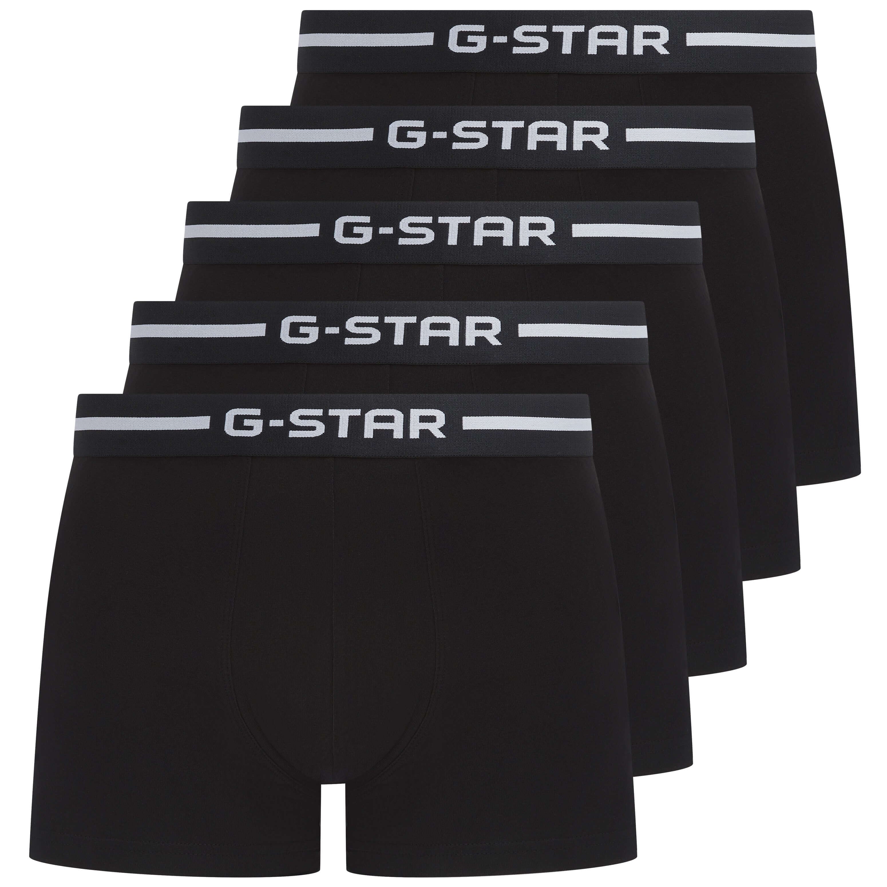 G-Star Men’s 5 Pack Cotton Stretch Trunks – Black