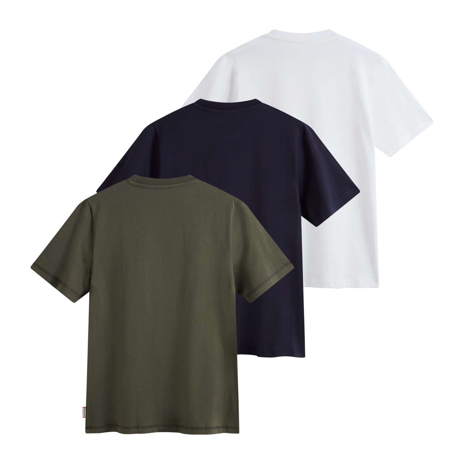 Hunter Men’s 3 Pack Organic Cotton Slim Fit T-Shirts – Green/Night Sky/White