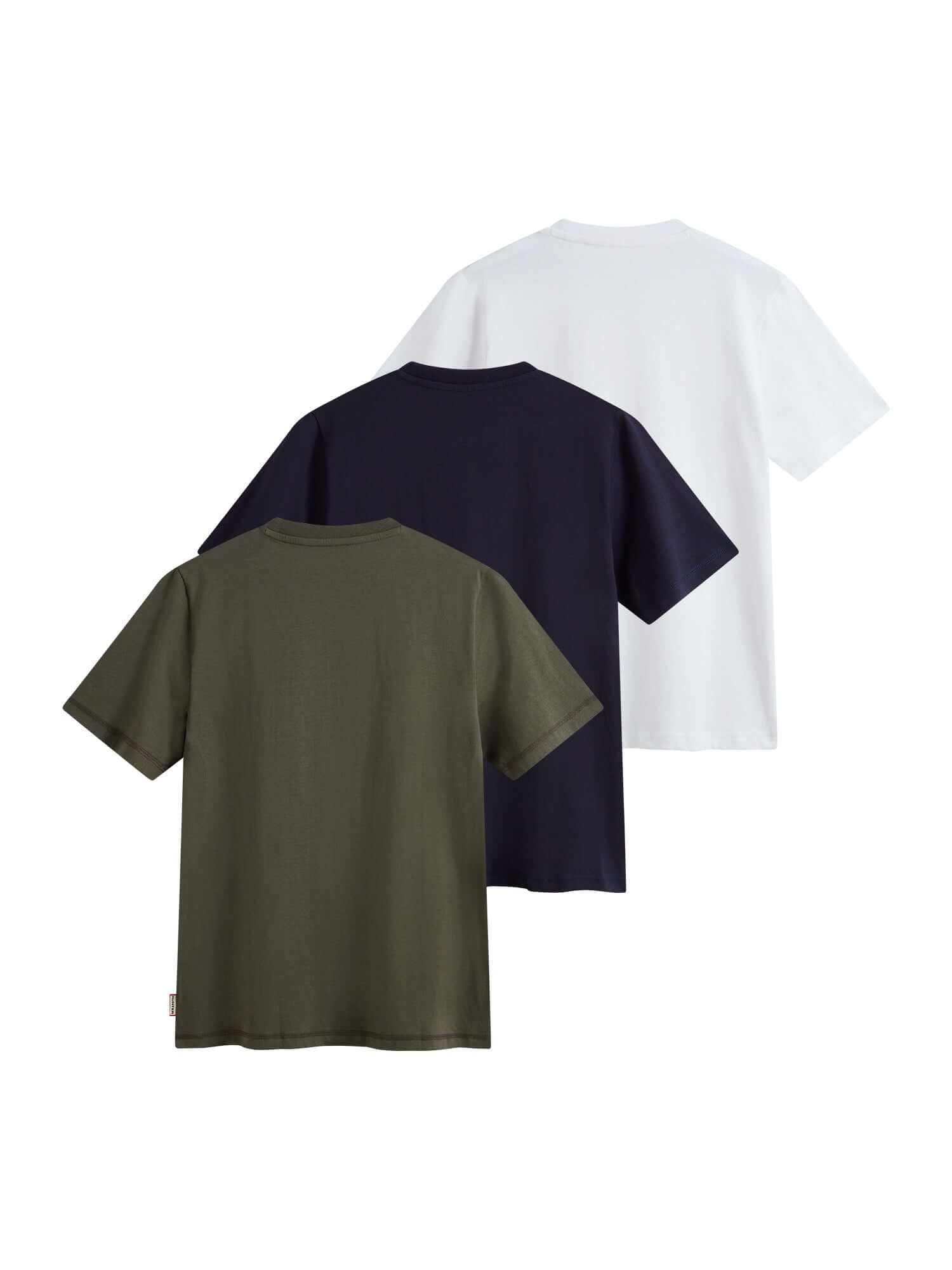 Hunter Men’s 3 Pack Organic Cotton Slim Fit T-Shirts – Green/Night Sky/White