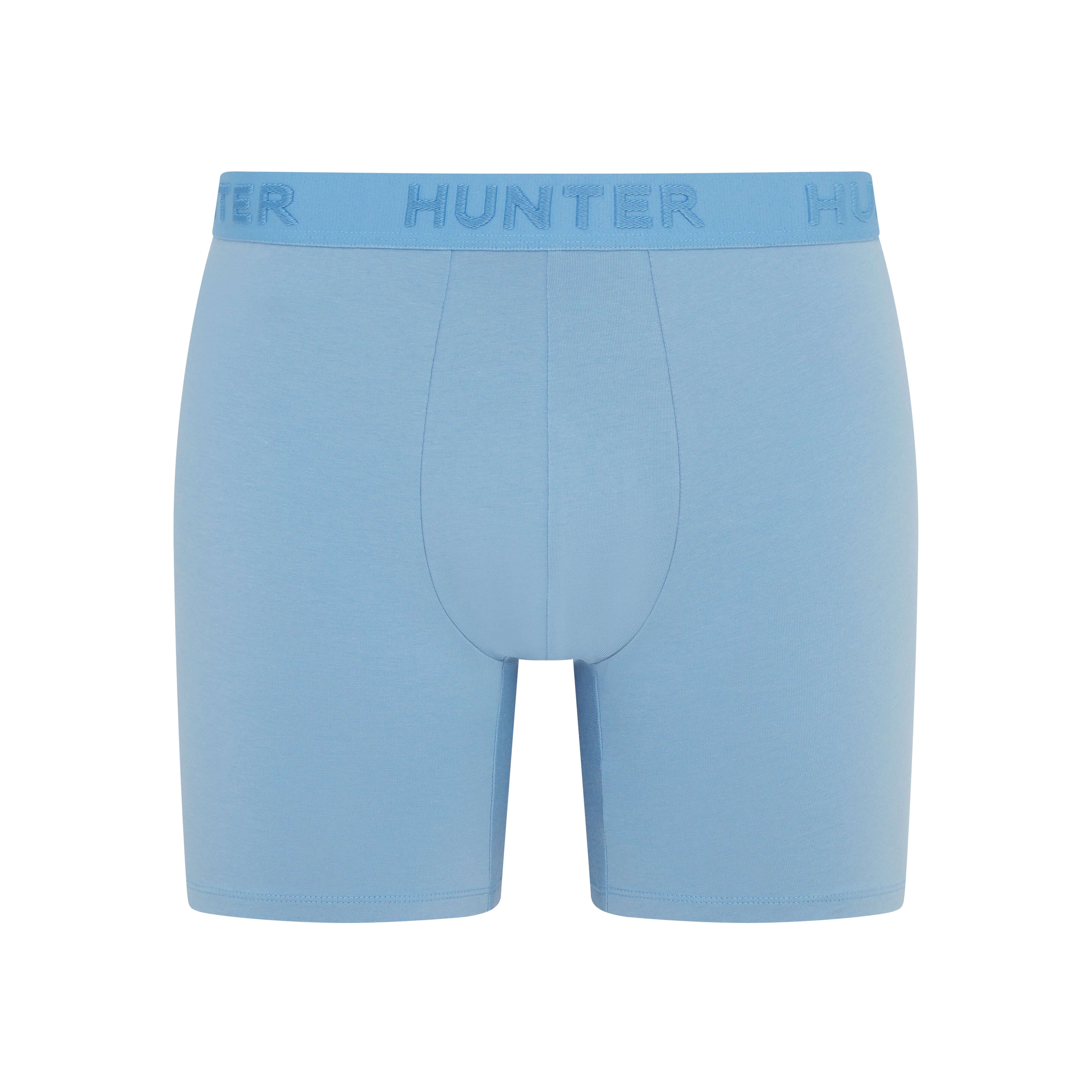 Hunter Men’s 3 Pack Embossed Logo Boxer Briefs – White/Blue/Night Sky