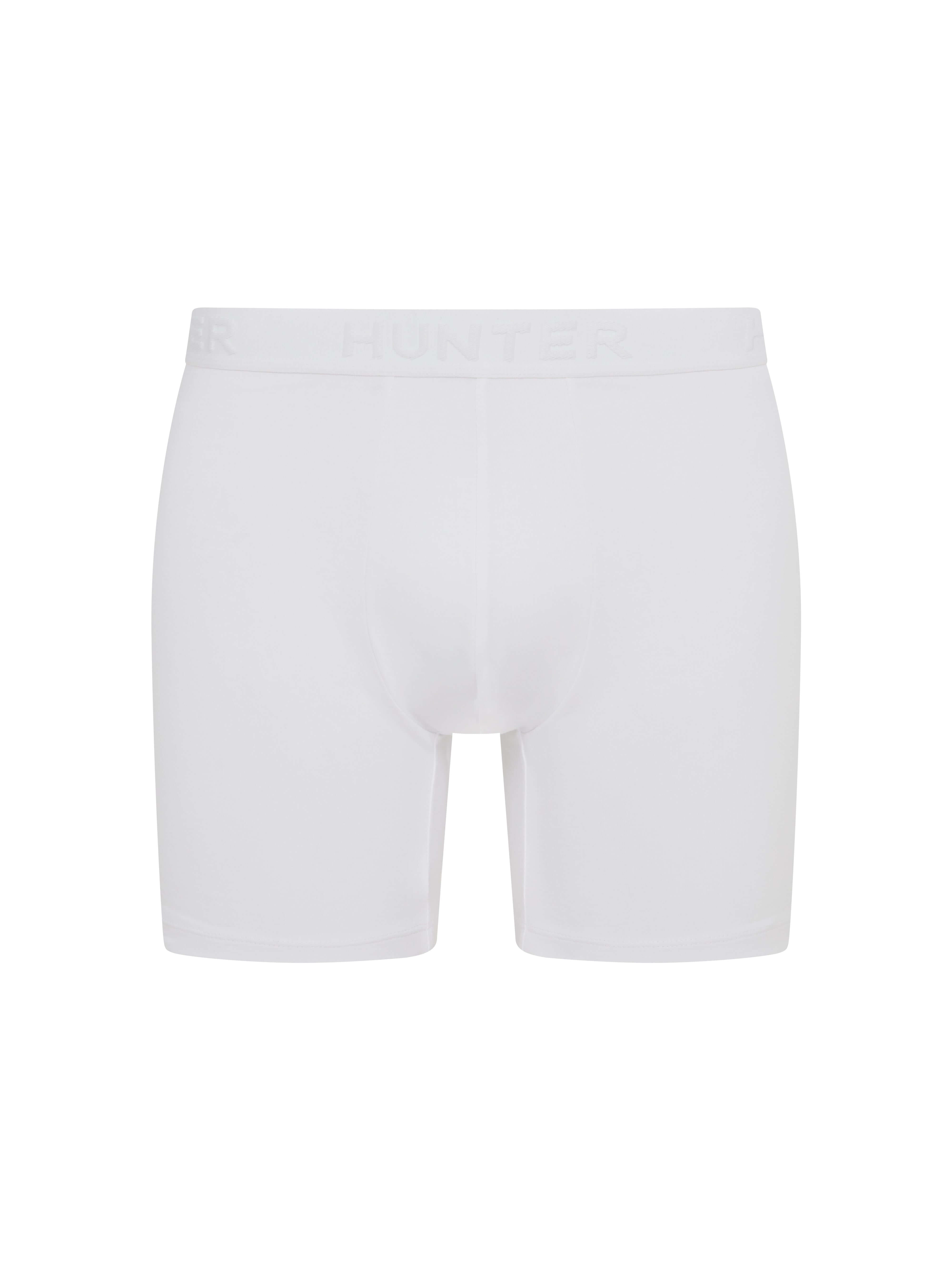 Hunter Men’s 3 Pack Embossed Logo Boxer Briefs – White/Blue/Night Sky