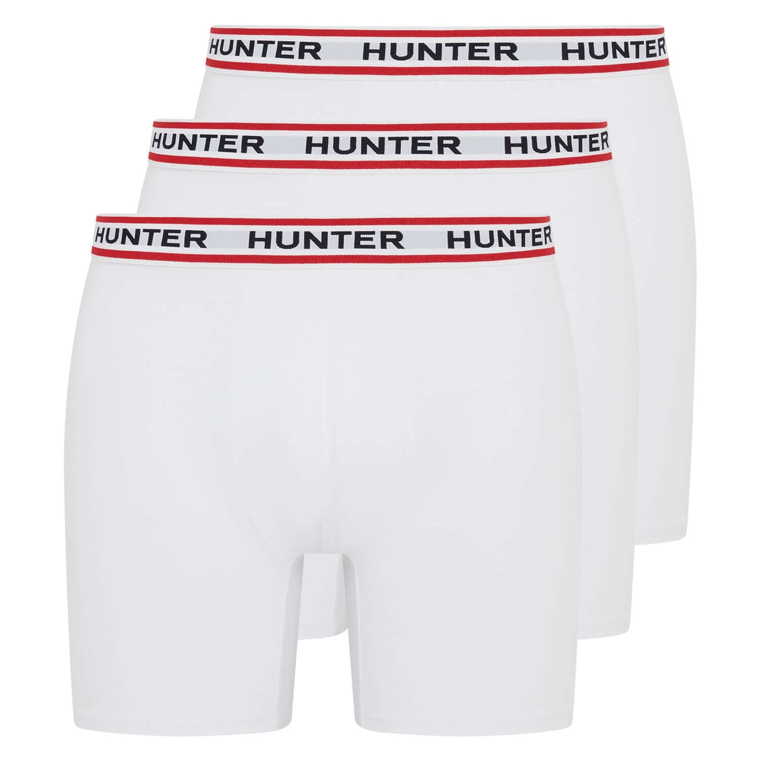 Hunter Men’s 3 Pack Heritage Logo Boxer Briefs – Bright White