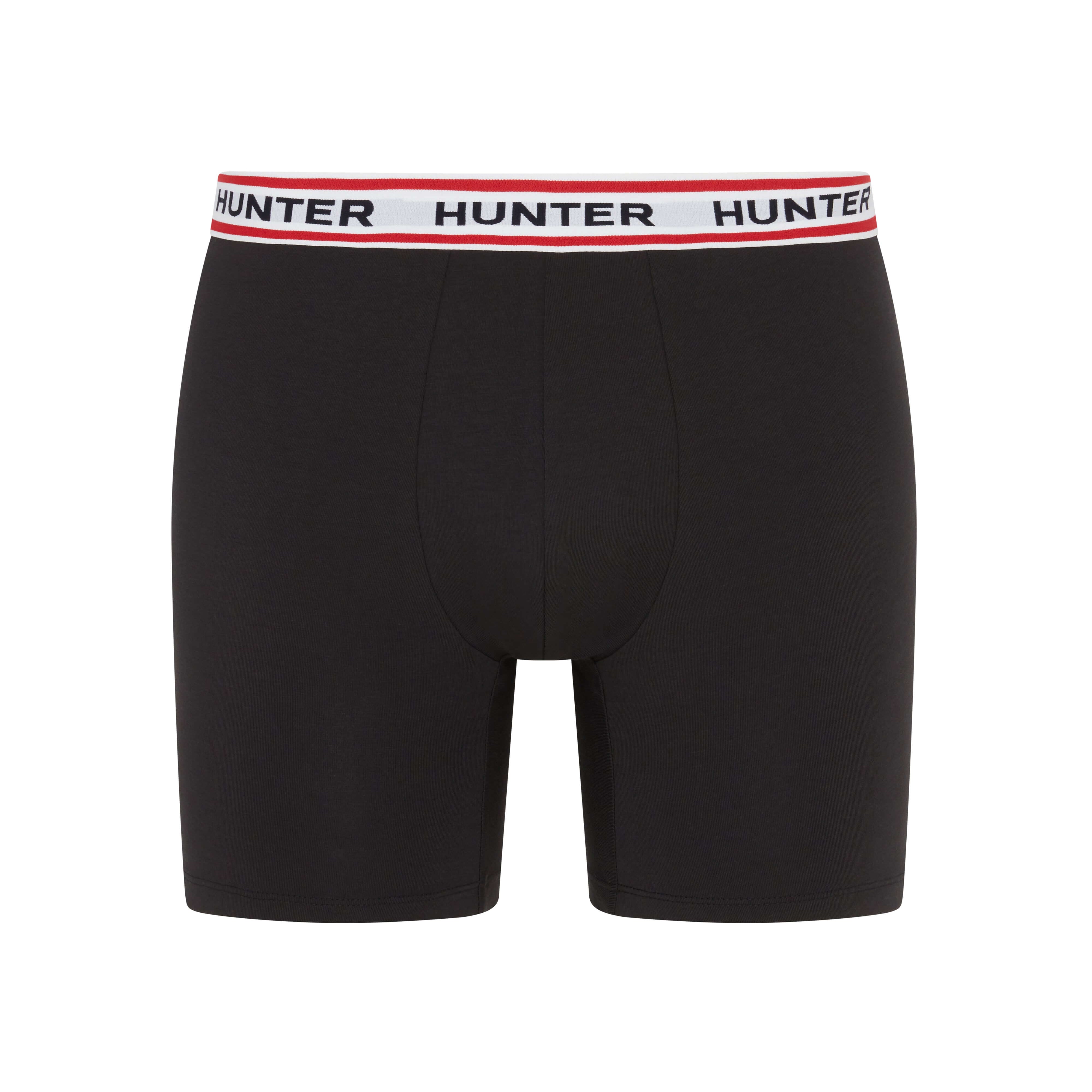 Hunter Men’s 3 Pack Heritage Logo Boxer Briefs – Black / White / Grey Marl
