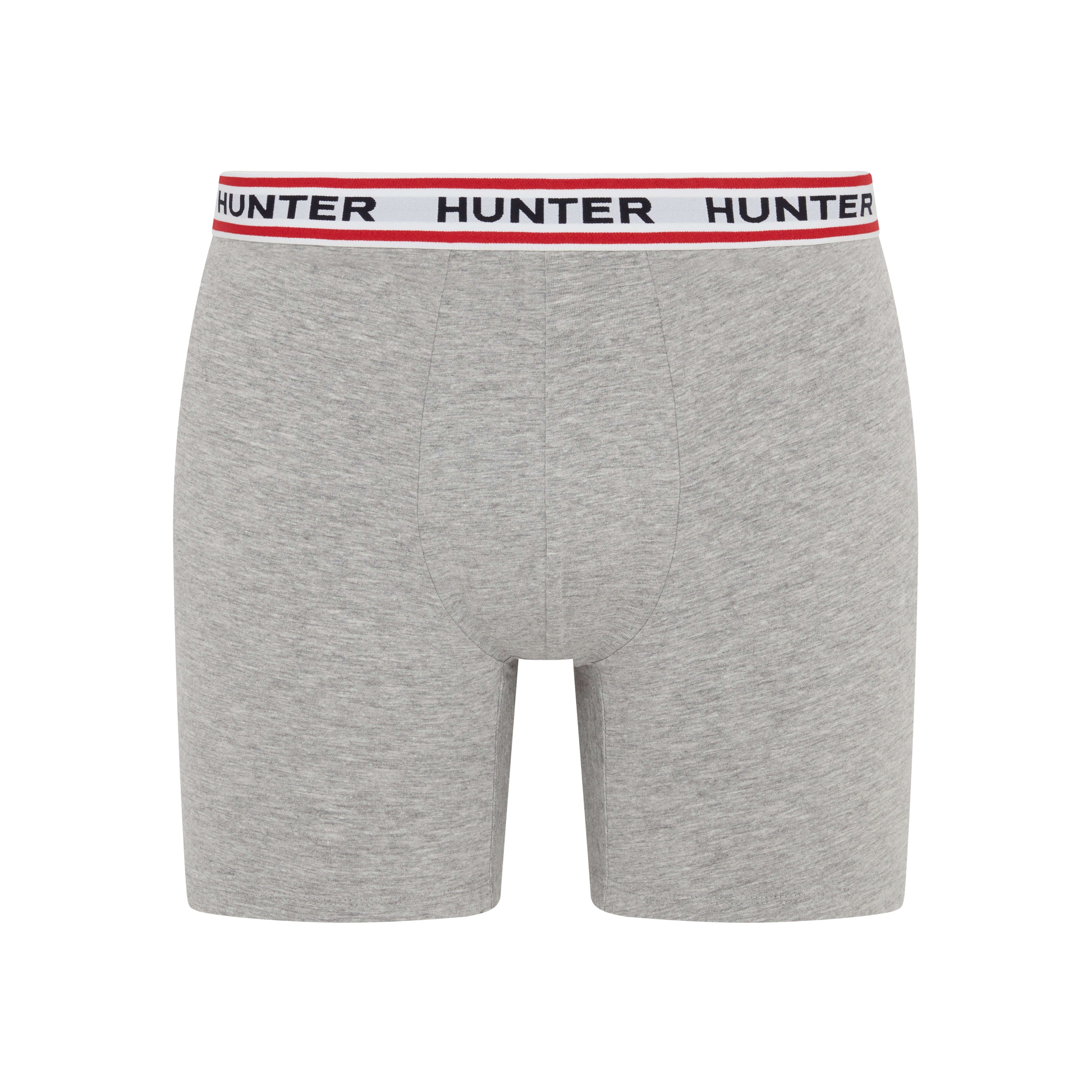 Hunter Men’s 3 Pack Heritage Logo Boxer Briefs – Black / White / Grey Marl