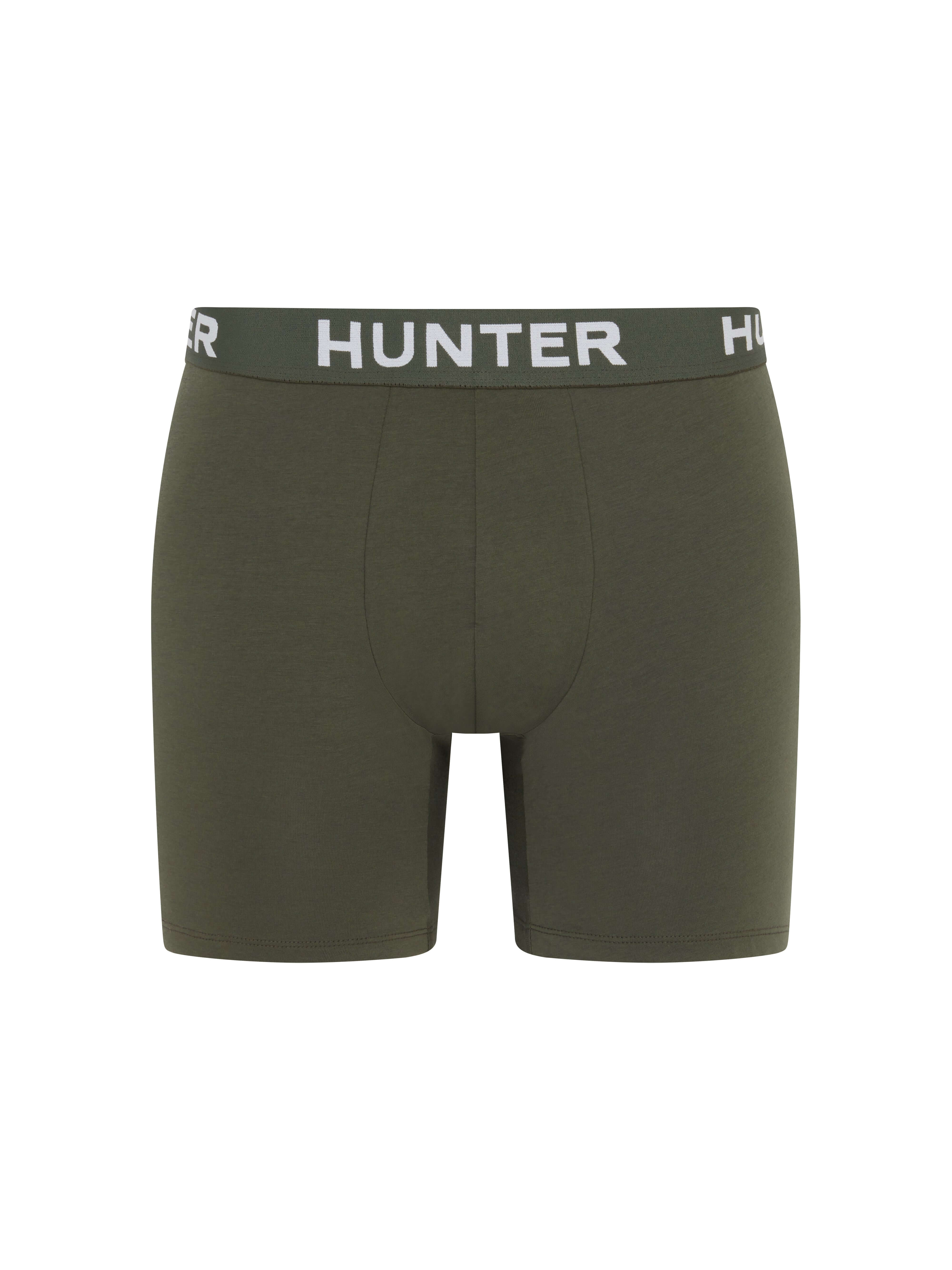 Hunter Men’s 3 Pack Jacquard Boxer Briefs – Night Sky, Bright White, Kambaba