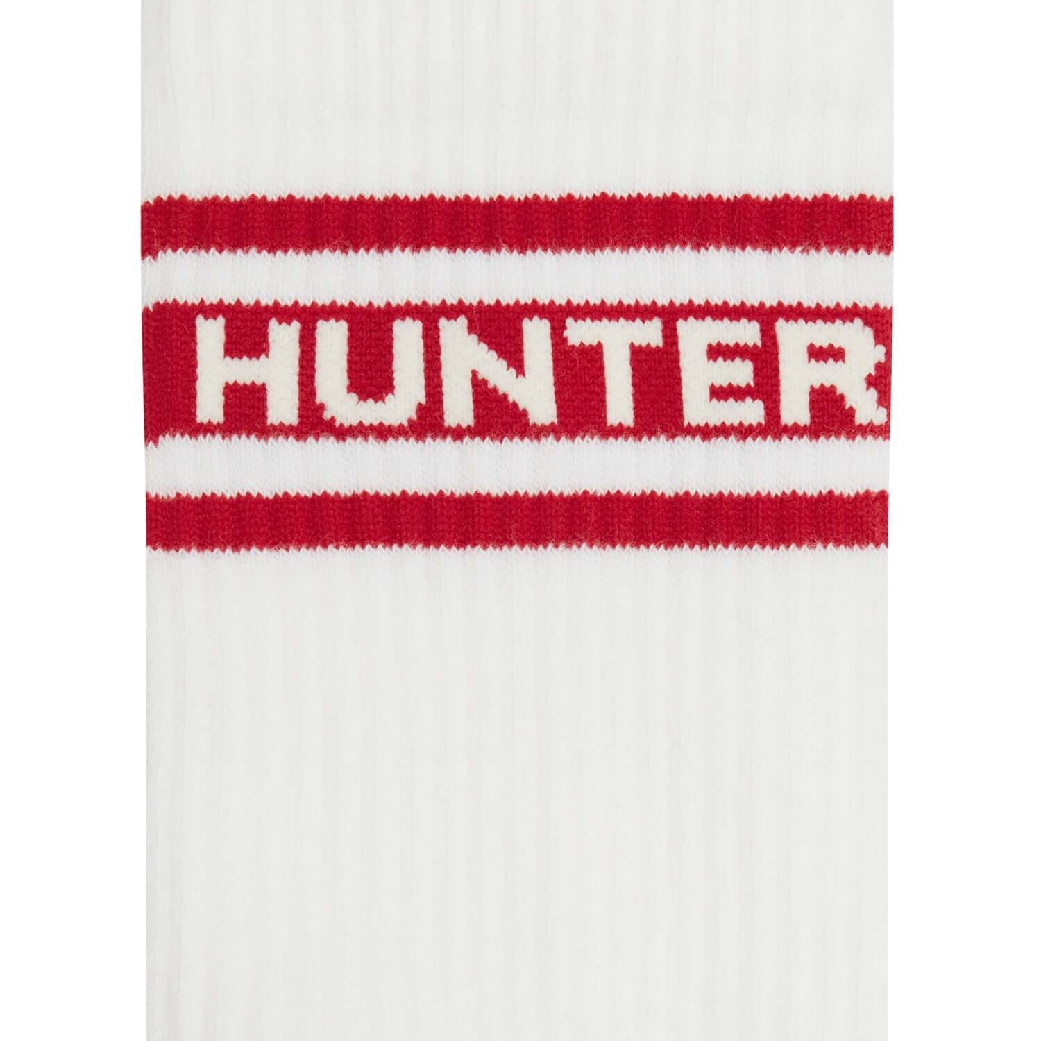 Hunter 3 Pack Organic Cotton Crew Socks - Bright White/Chillipepper Red