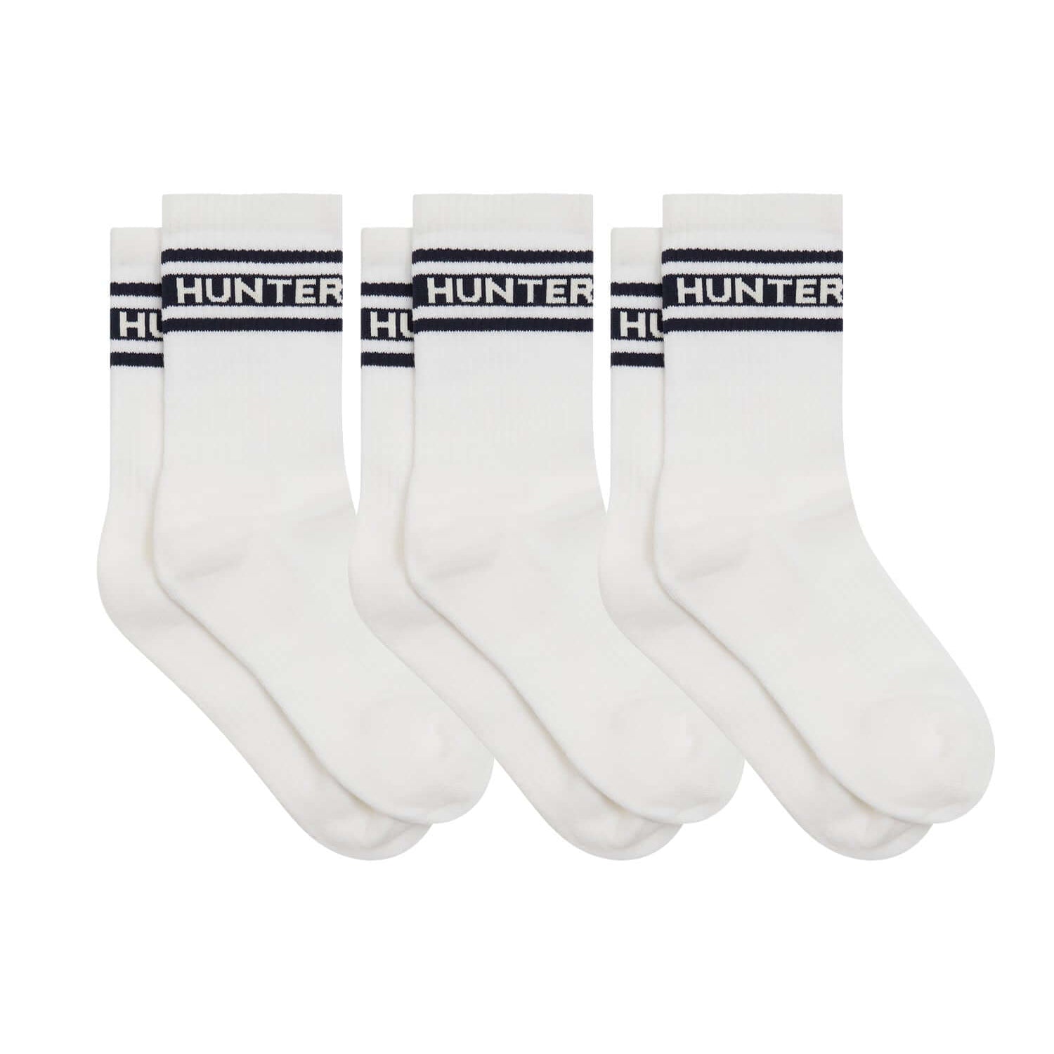 Hunter 3 Pack Organic Cotton Crew Socks – White / Night Sky, Arch Support