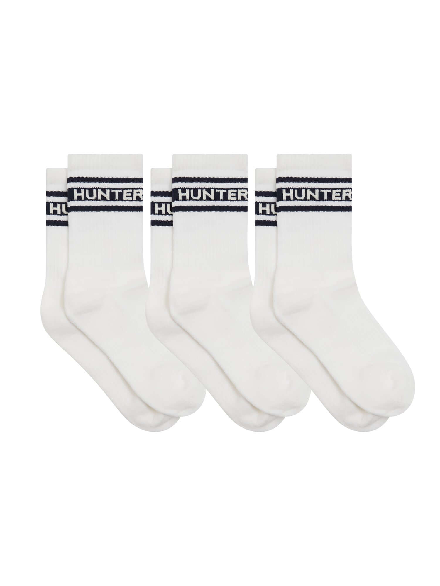 Hunter 3 Pack Organic Cotton Crew Socks – White / Night Sky, Arch Support