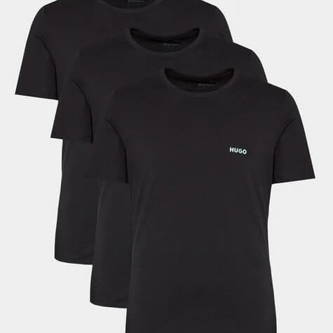 HUGO Triple Pack Crew Neck T Shirt - Black