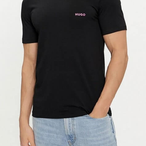 HUGO Triple Pack Crew Neck T Shirt - Black