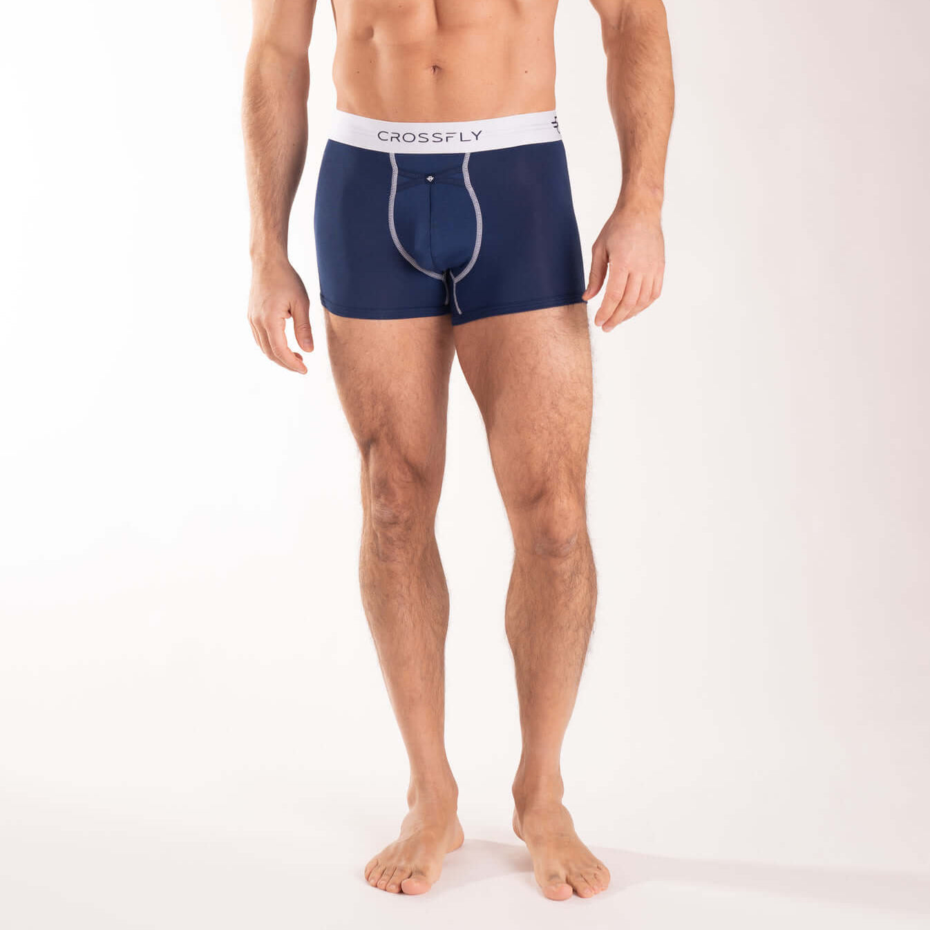 Crossfly 1-Pack Supersoft Modal Trunks – Navy/White (IKON X Style)