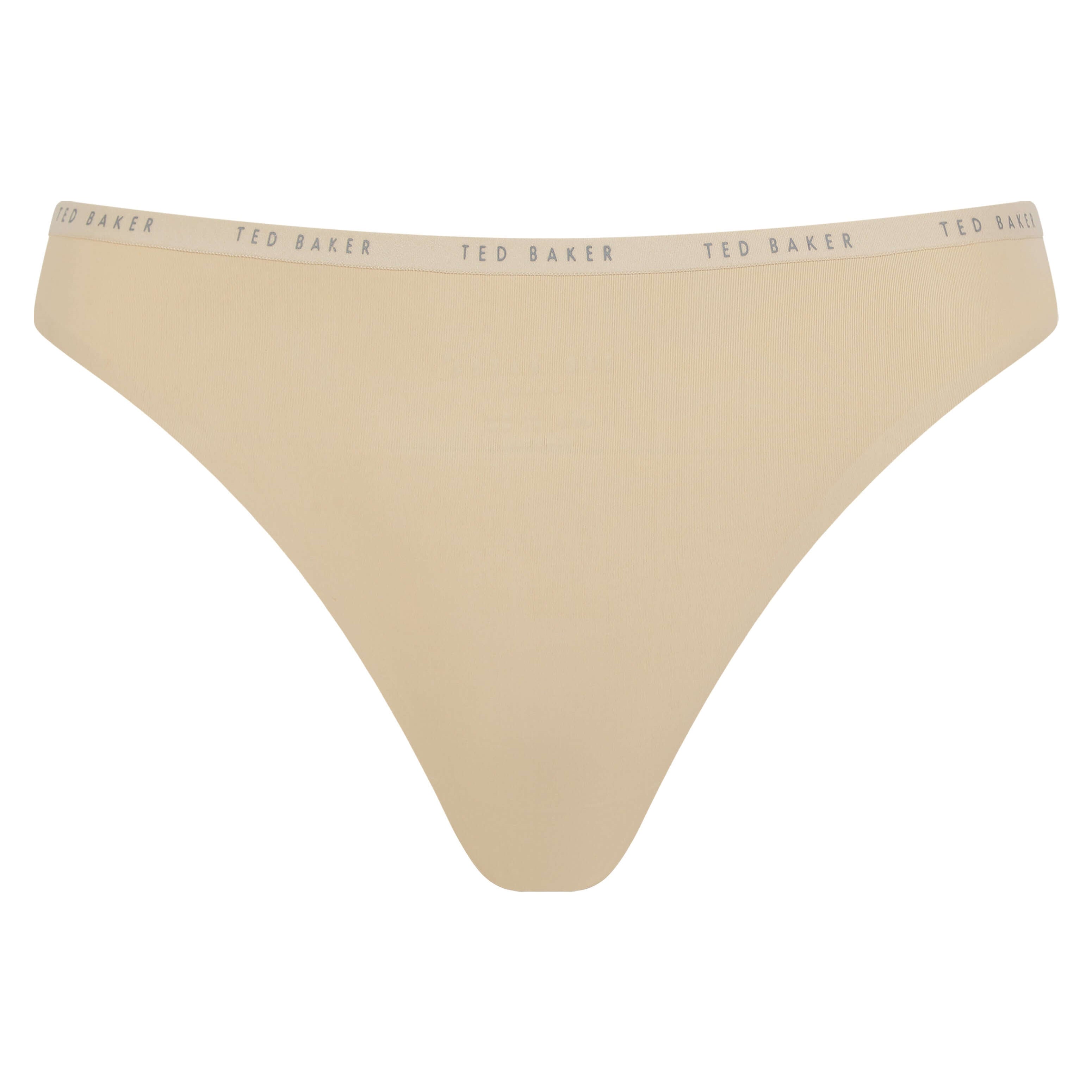 Ted Baker Indie Embossed Women Thongs – 3 Pack White, Irish Cream & Black