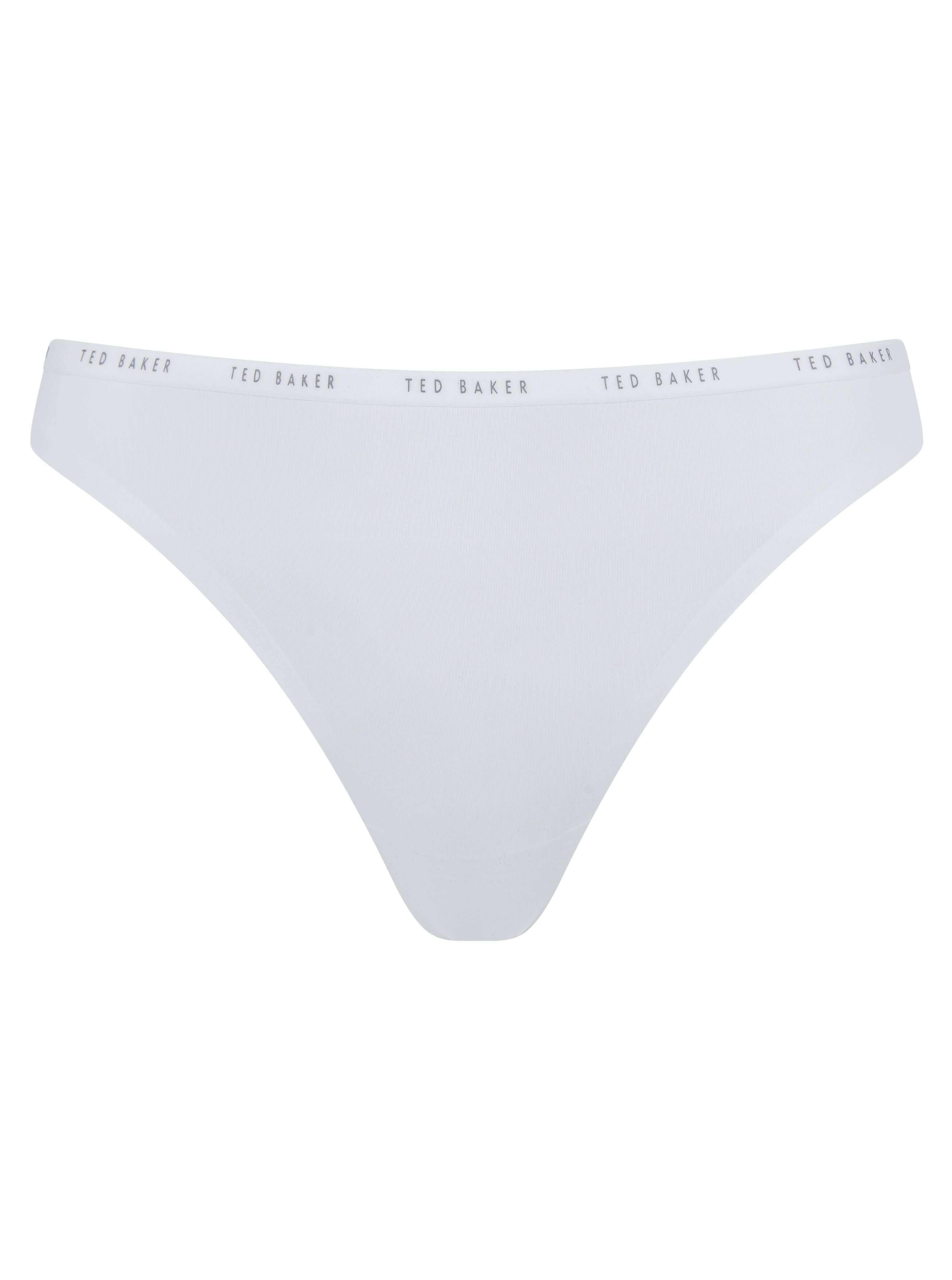 Ted Baker Indie Embossed Women Thongs – 3 Pack White, Irish Cream & Black