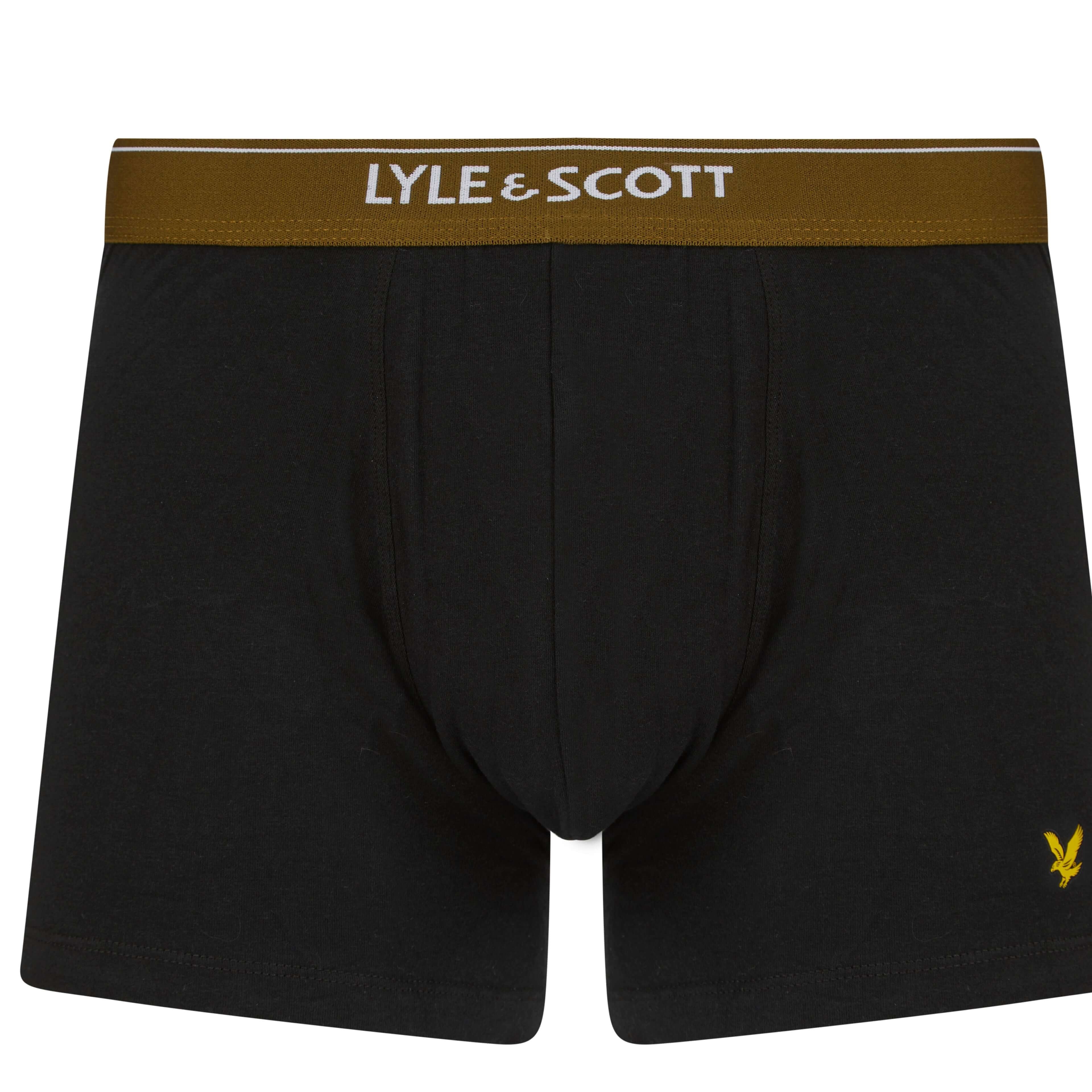 Lyle & Scott 5 Pack Men's Jackson Trunks - Black Multi Waistbands