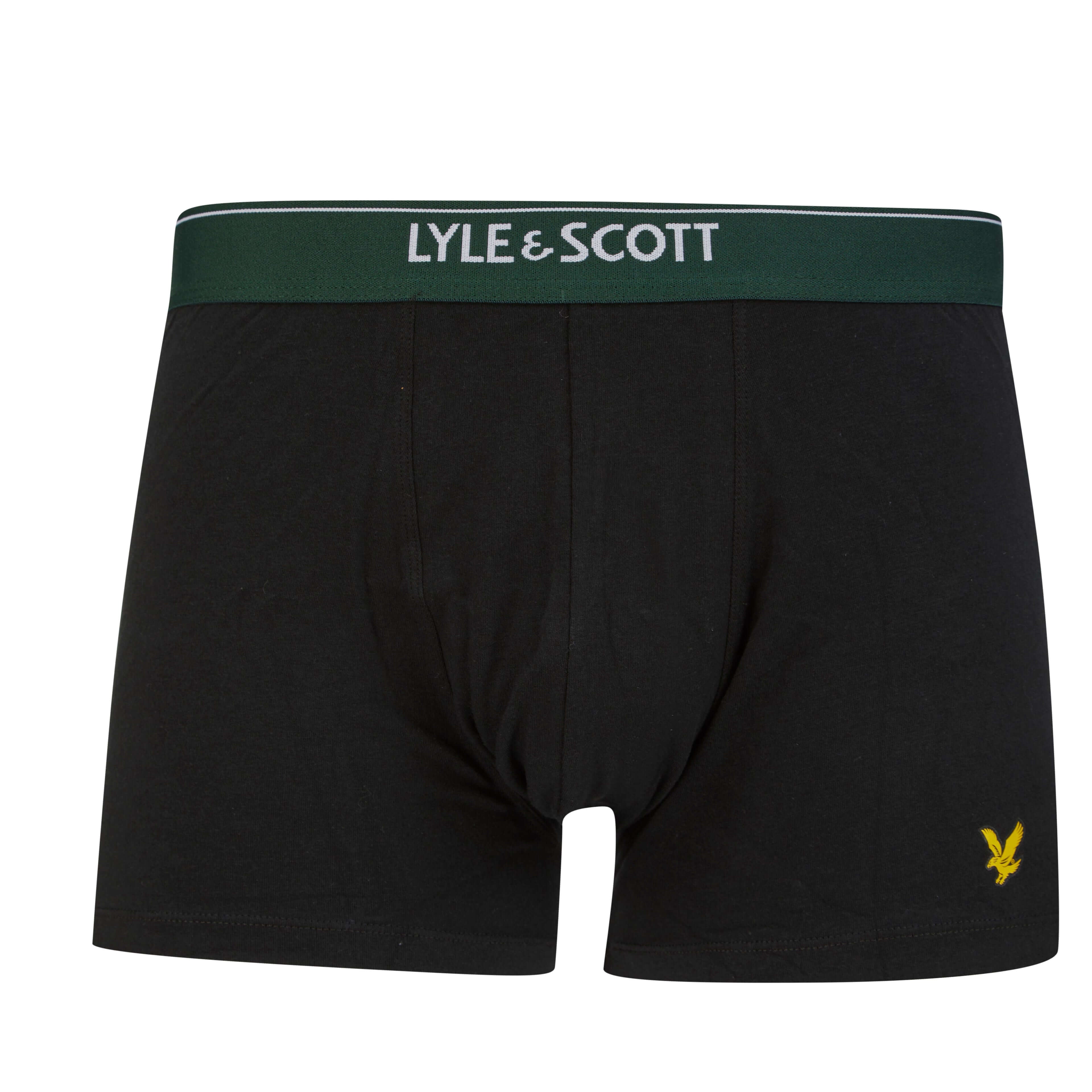 Lyle & Scott 5 Pack Men's Jackson Trunks - Black Multi Waistbands