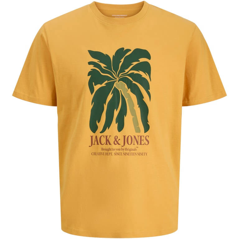 Jack & Jones JORDOWN Crew Neck 100% Cotton T-Shirt - Golden Apricot
