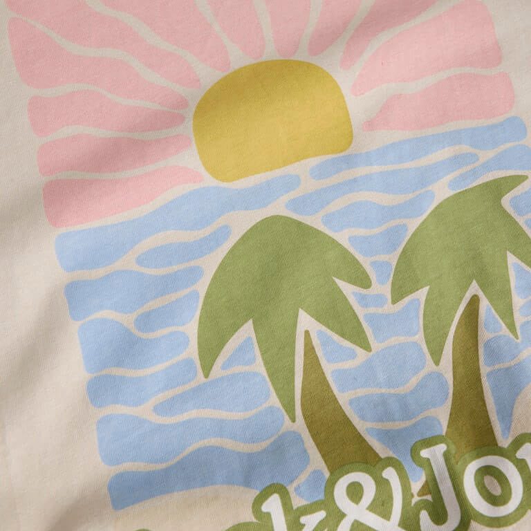 Jack & Jones JORDOWN Crew Neck 100% Cotton T-Shirt - Moonbeam