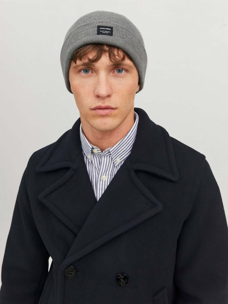 Jack & Jones JACDNA knit beanie - Grey Melange