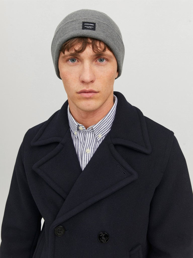 Jack & Jones JACDNA knit beanie - Grey Melange