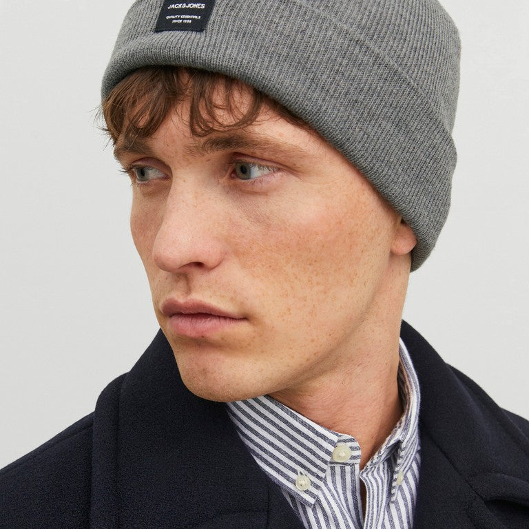Jack & Jones JACDNA knit beanie - Grey Melange