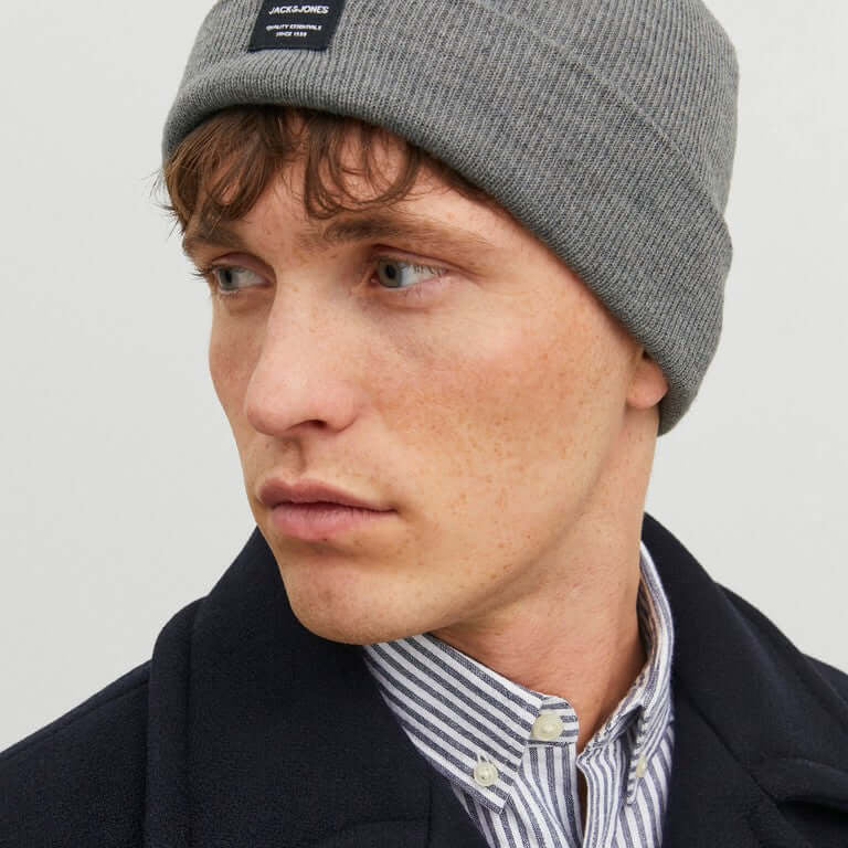 Jack & Jones JACDNA knit beanie - Grey Melange
