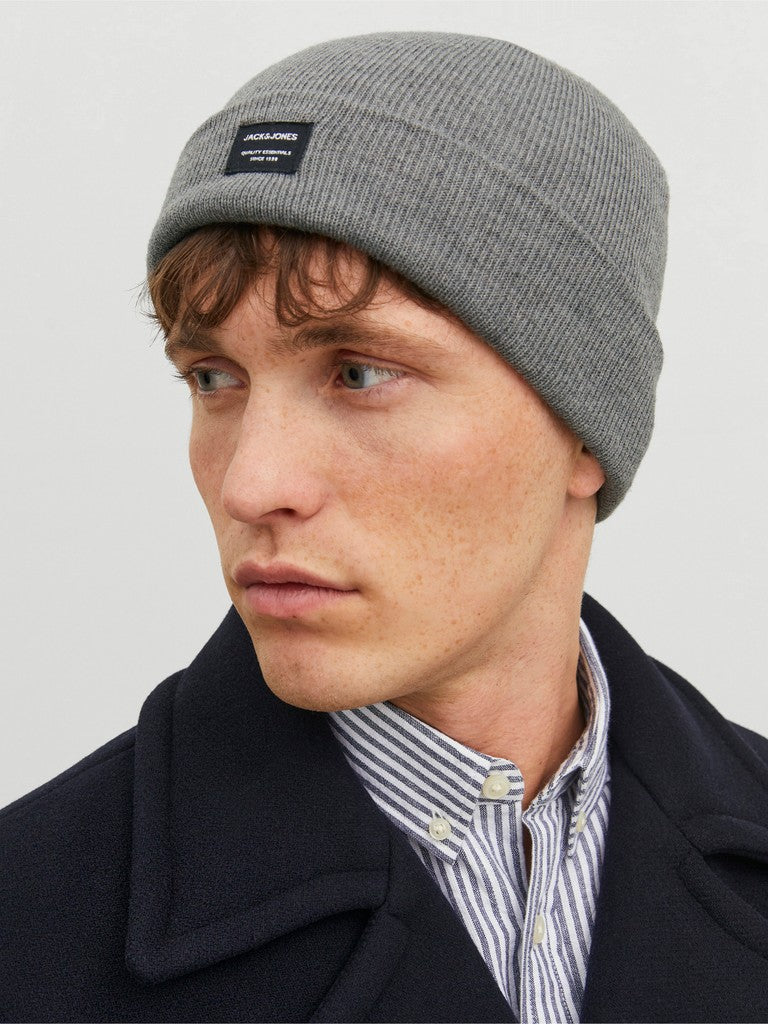 Jack & Jones JACDNA knit beanie - Grey Melange