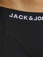 Jack & Jones 5-Pack Cotton Stretch Trunks | Black with Coloured Logo Waistbands