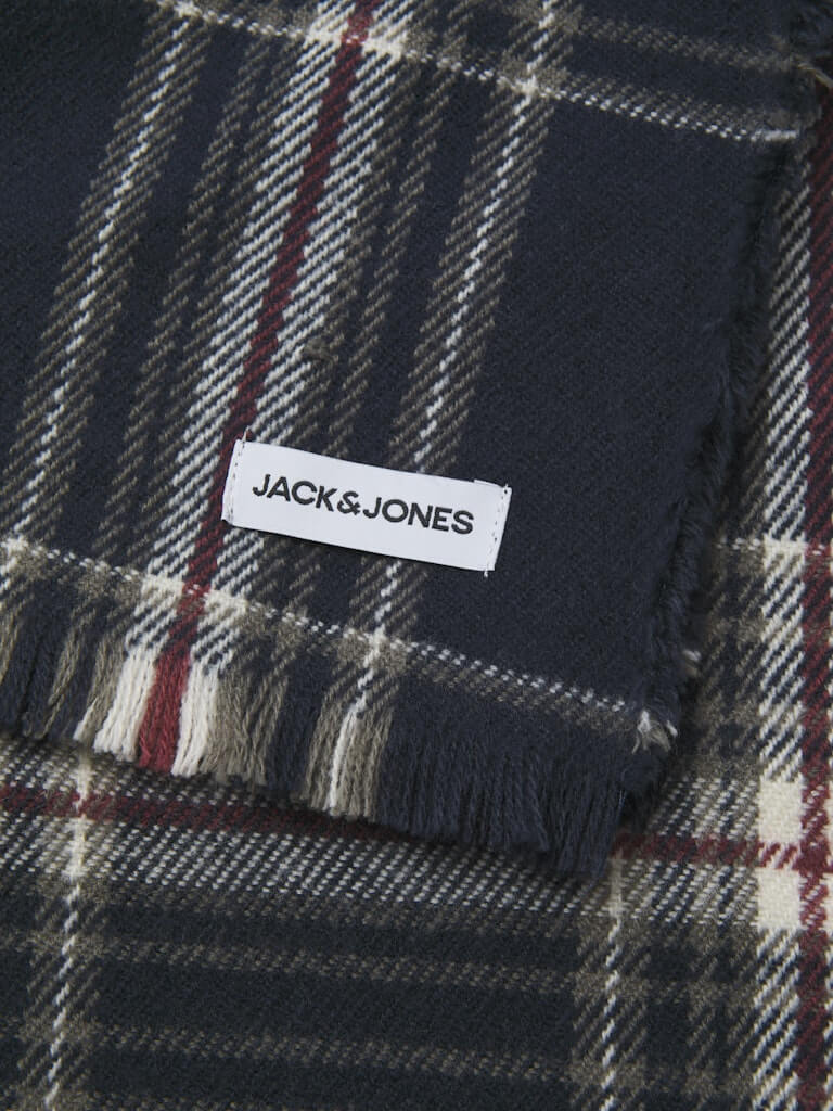 Jack & Jones Beanie & Scarf Gift Box Men’s Winter Knit Set - Oxblood Red / Navy