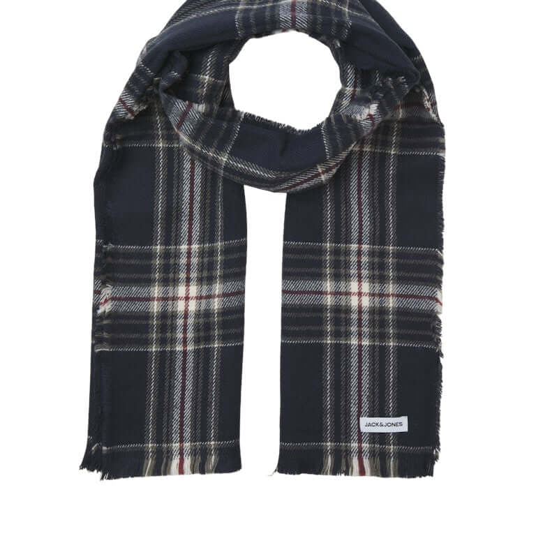 Jack & Jones Beanie & Scarf Gift Box Men’s Winter Knit Set - Oxblood Red / Navy