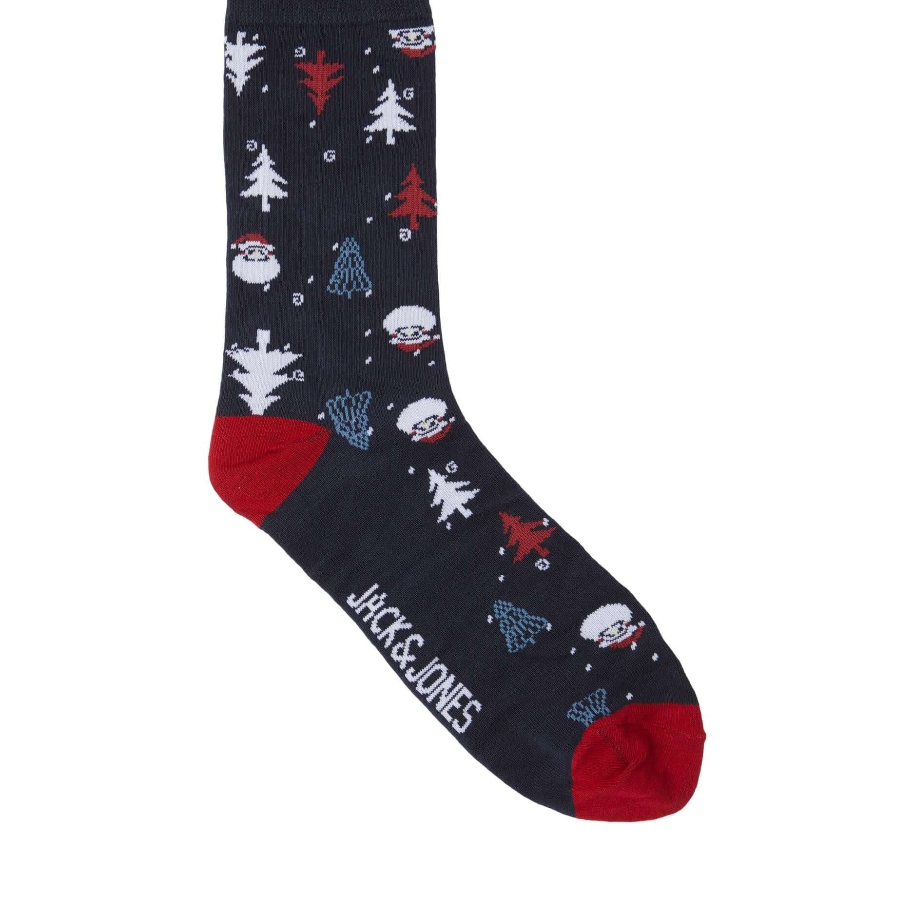 Jack & Jones JACXMAS TREE Socks Christmas/ Xmas Giftbox 3 Pack - Navy/Black