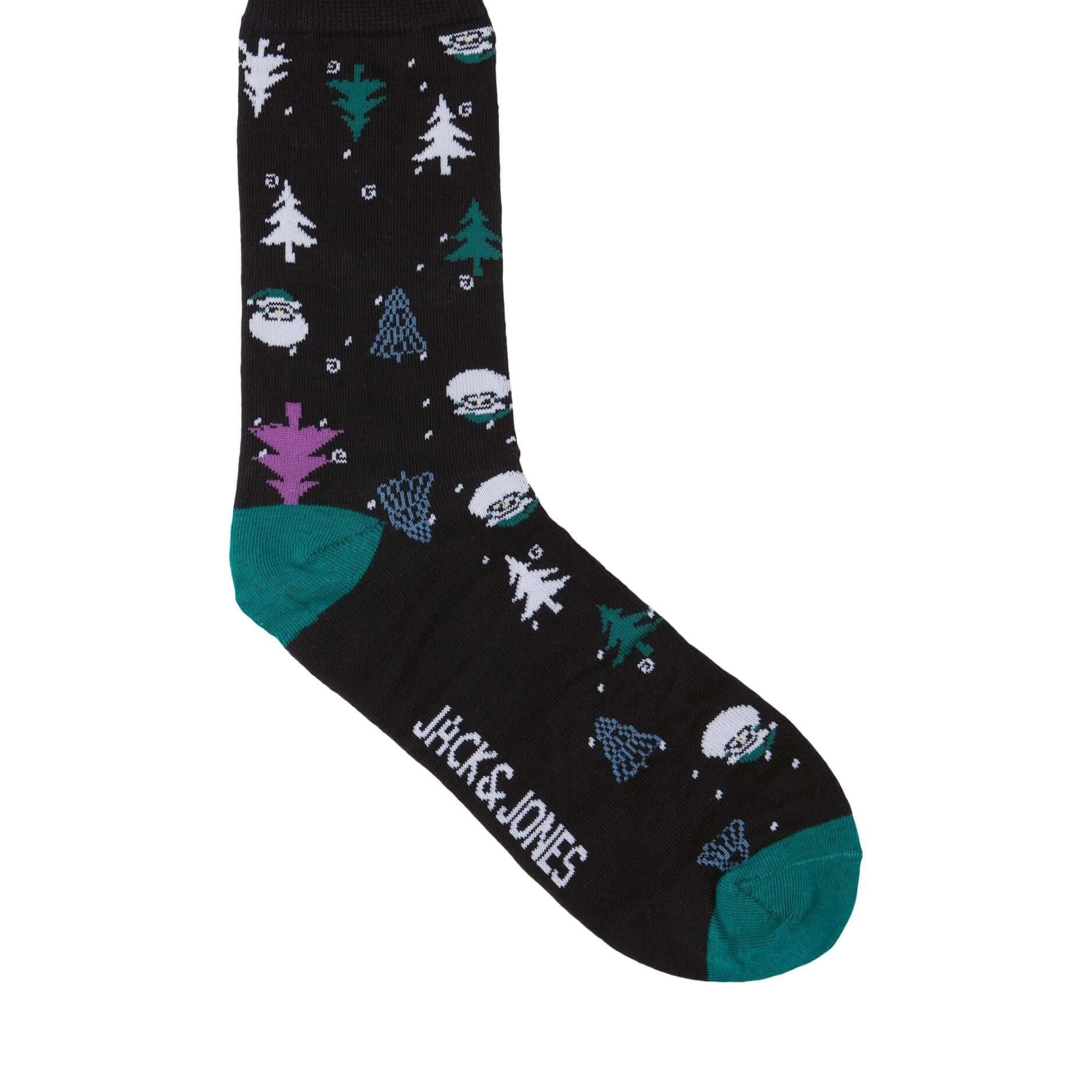 Jack & Jones JACXMAS TREE Socks Christmas/ Xmas Giftbox 3 Pack - Navy/Black