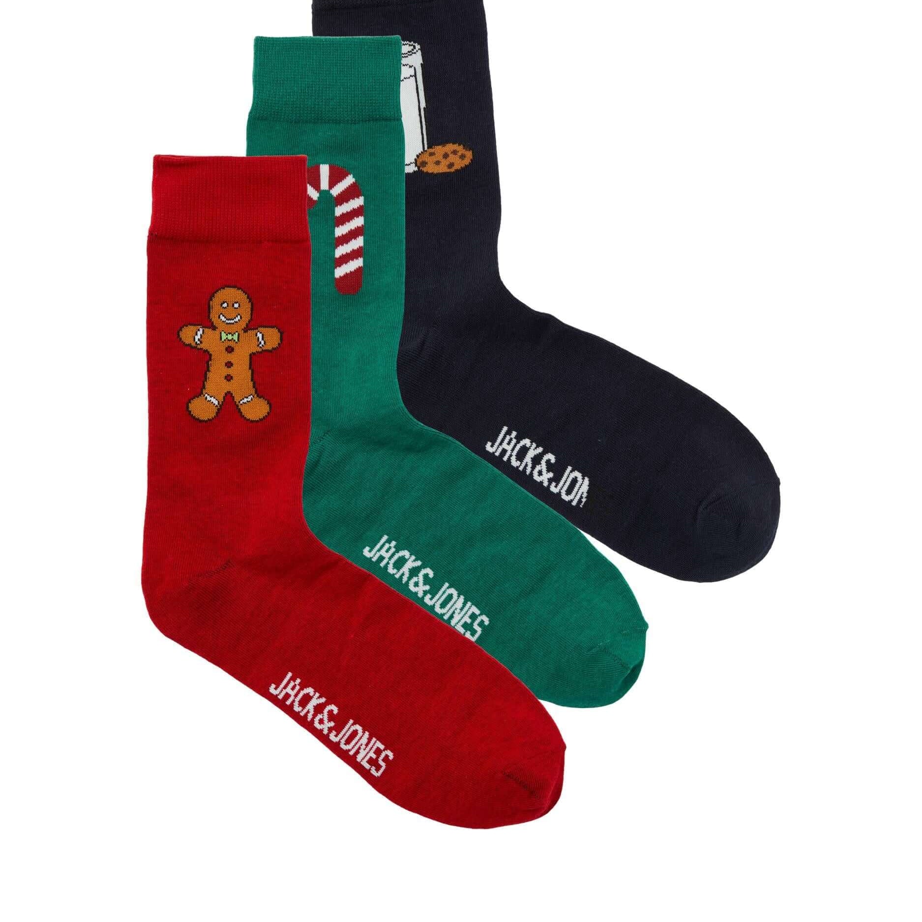 Jack & Jones - JACXMAS Comfort Food Xmas Giftbox 3 PACK - Socks