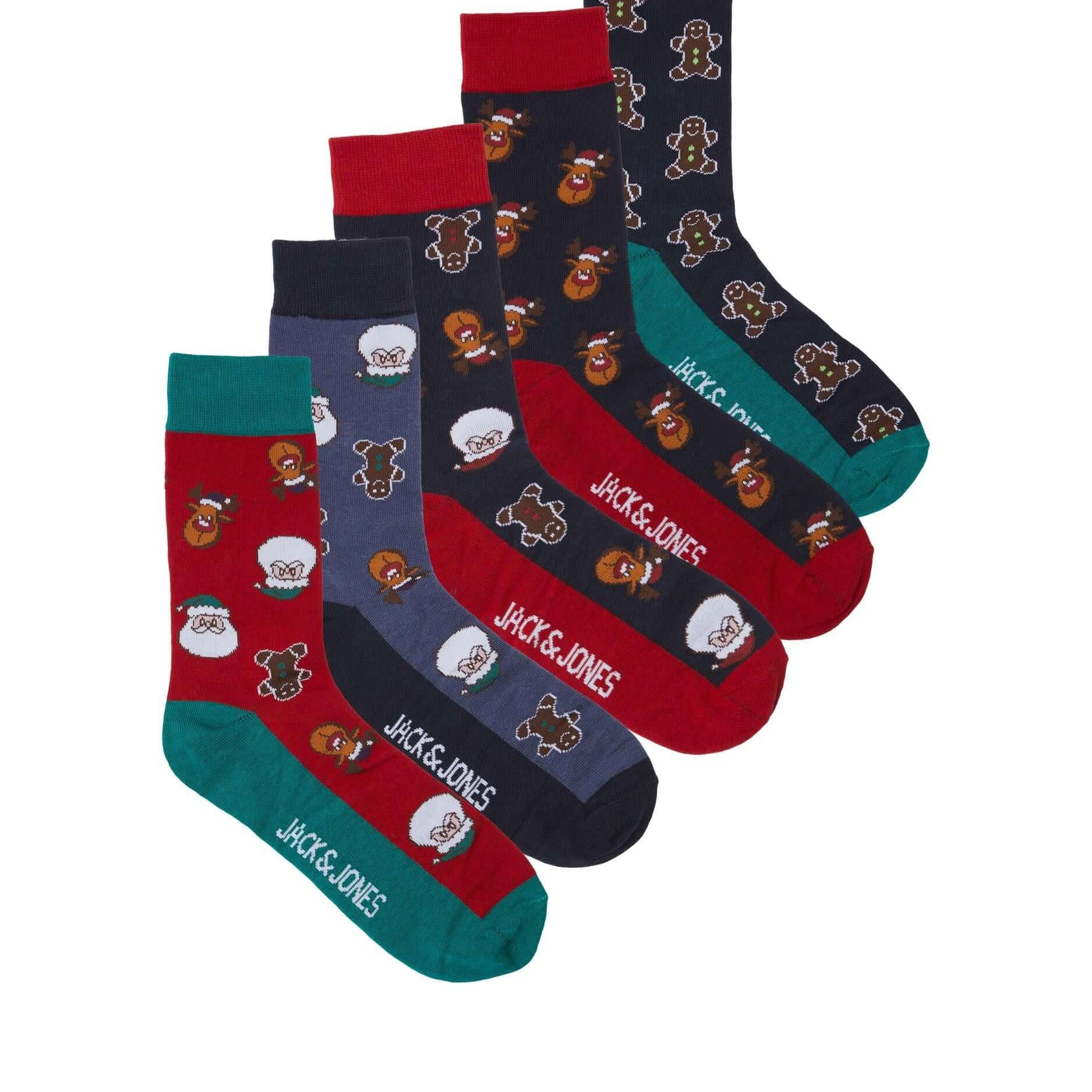 Jack & Jones - Mens JACSWEET Christmas Socks Giftbox (5-pack)