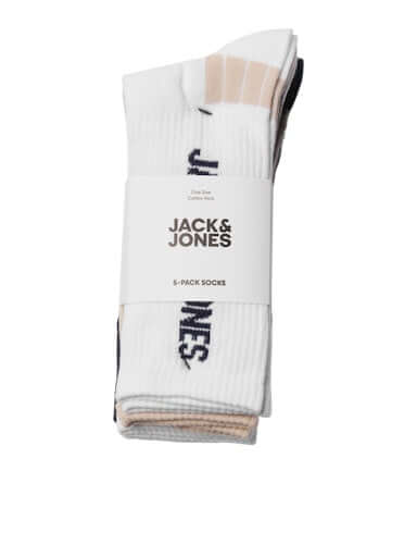 Jack & Jones 5 Pack Jacwes Tennis Sports Socks - Multi ( 7-11 )