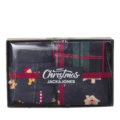Jack & Jones JacXmas Check Underwear & Socks Giftbox - Multi