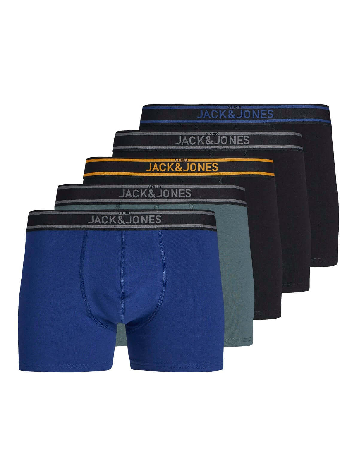Jack & Jones Jacmarc Cotton Stretch Junior Trunks 5 Pack - Black Multi