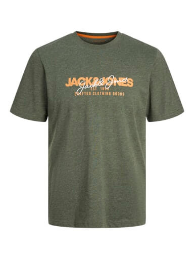 Jack & Jones 3 Pack JJalvis Crew Neck T-Shirts - Green/Blue/Charcoal