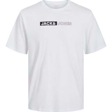Jack & Jones 3 Pack JJECORP Crew Neck T-Shirts - White/Navy/Black (Logo Tee Play)