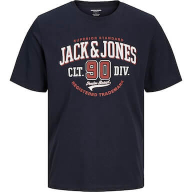 Jack & Jones 3 Pack JJELOGO Crew Neck T-Shirts - Blue/White/ Dark Navy