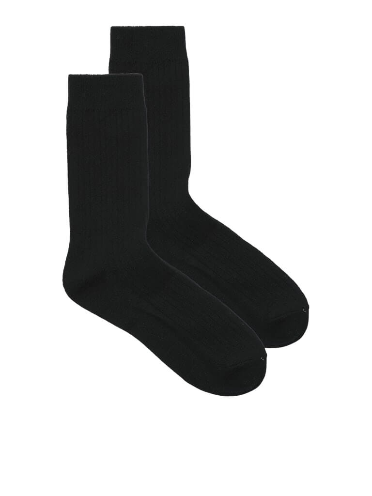 Jack & Jones JACJOE Winter Ribbed Socks 2 Pack – Black, Woolen Socks