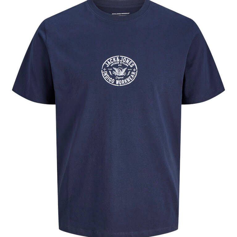 Jack & Jones JORRETRO Men’s 3-Pack Crew Neck T-Shirts – White, Red, Navy Blue